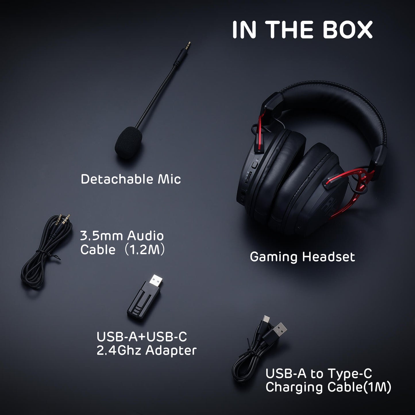 RK HG103 Over Ear Wireless Headset featuring Noise Canceling Mic and Durable Frame - Premium RGB Gaming Gear.