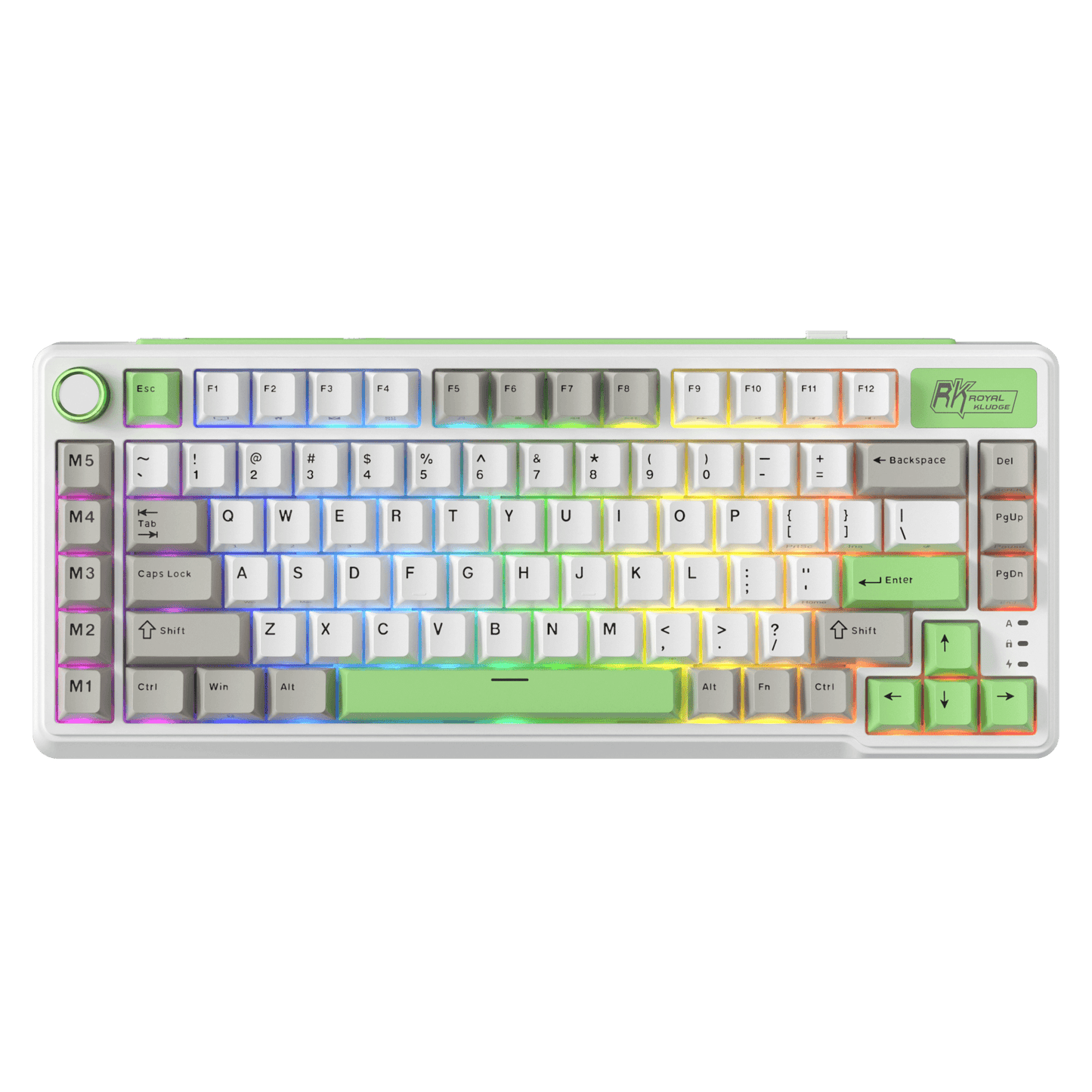 RK ROYAL KLUDGE L75 Gasket Mount Mechanical Keyboard w/Knob /Macro Keys & Touchable Nameplate, Tri-Mode 75% TKL Wireless Keyboard BT/2.4G/USB-C, Hot Swappable, Pro Software, Massive 8000mAh Battery