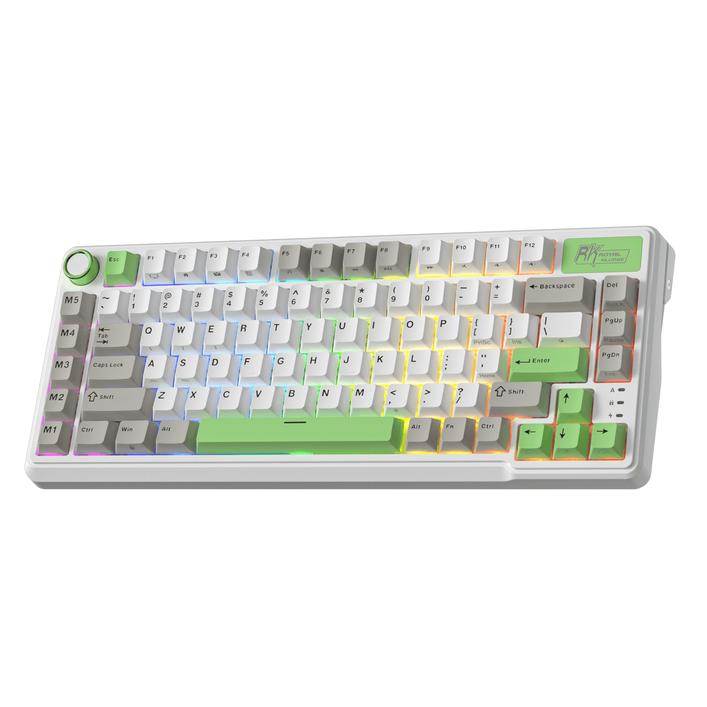 RK ROYAL KLUDGE L75 Gasket Mount Mechanical Keyboard w/Knob /Macro Keys & Touchable Nameplate, Tri-Mode 75% TKL Wireless Keyboard BT/2.4G/USB-C, Hot Swappable, Pro Software, Massive 8000mAh Battery