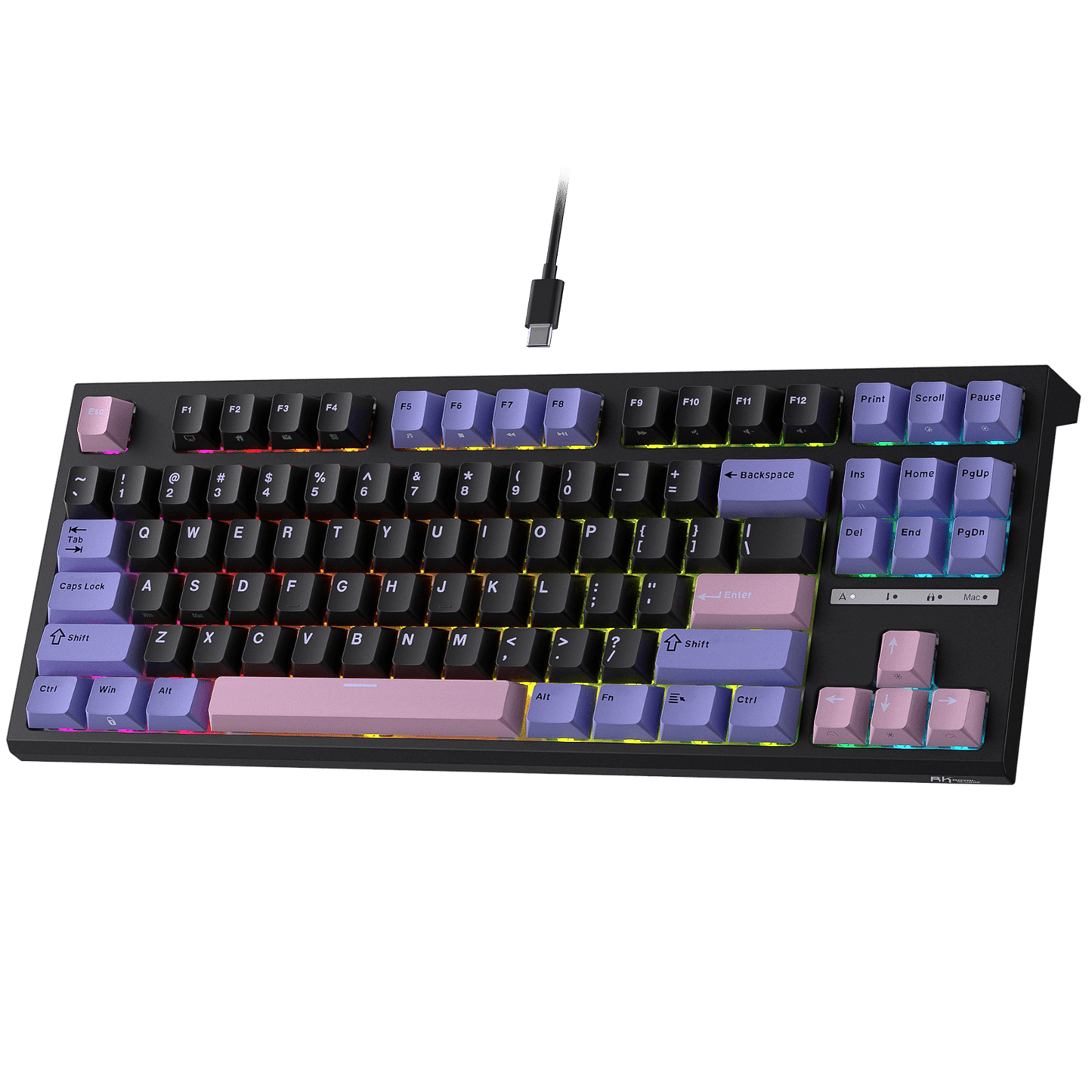RK ROYAL KLUDGE C87 HE Rapid Trigger Gaming Keyboard, 87 Keys TKL Wired RGB Mechanical Keyboards, Hall Effect Magnetic Switch Keyboard w/Actuation Point Adjustable, 8K Hz Polling Rate, for FPS Gamer