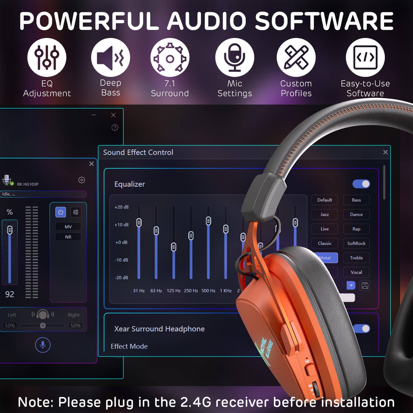 HG103 PRO RGB Wireless Gaming Headset