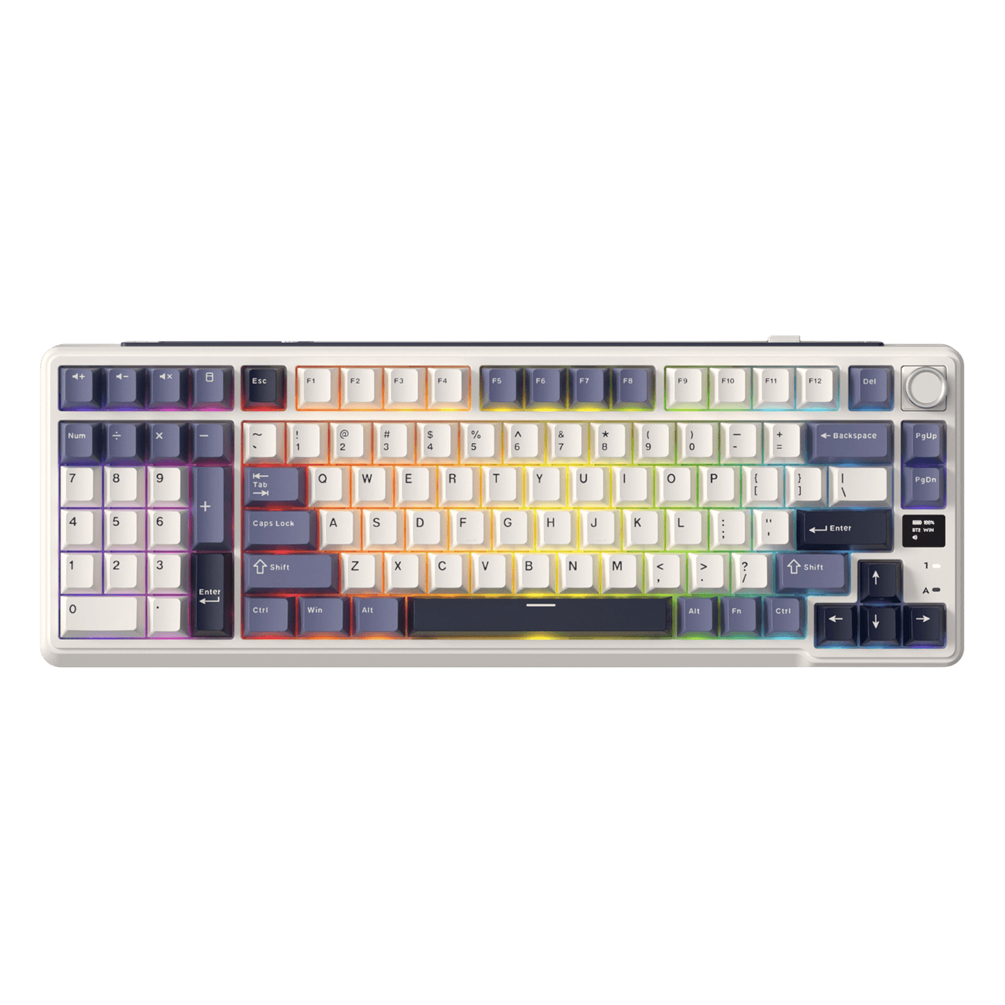 RK ROYAL KLUDGE L98 Wireless Mechanical Keyboard w/ Left-handed Southpaw Design Numpad & Hot Swappable Knob, Tri-Mode 95% Keyboard BT/2.4G/USB-C, Pro Software, Gasket Mount, Massive 8000mAh Battery