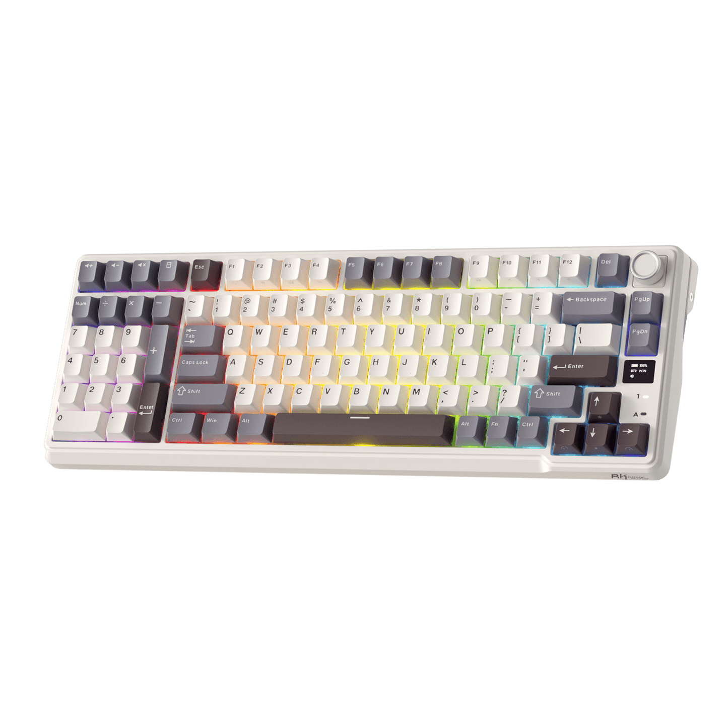 RK ROYAL KLUDGE L98 Wireless Mechanical Keyboard w/ Left-handed Southpaw Design Numpad & Hot Swappable Knob, Tri-Mode 95% Keyboard BT/2.4G/USB-C, Pro Software, Gasket Mount, Massive 8000mAh Battery