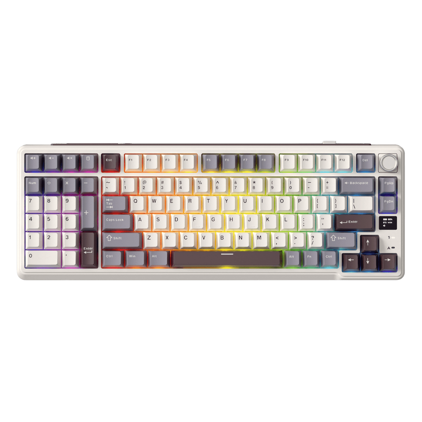 RK ROYAL KLUDGE L98 Wireless Mechanical Keyboard w/ Left-handed Southpaw Design Numpad & Hot Swappable Knob, Tri-Mode 95% Keyboard BT/2.4G/USB-C, Pro Software, Gasket Mount, Massive 8000mAh Battery