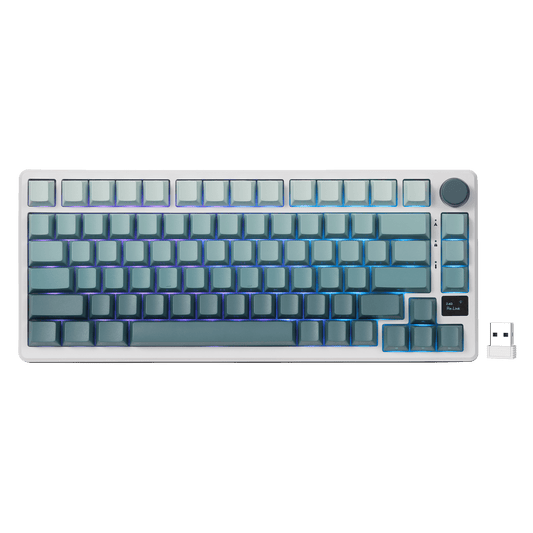 RK ROYAL KLUDGE M75 75% Wireless Mechanical Keyboard, 81 Keys Gasket-Mount, OLED Smart Display, Rotary Knob, Hot-Swappable Pre-Lubed Cloud Switches, Gradient PBT Keycaps, RGB Backlighting, Triple Mode Connectivity for Gaming & Office Use