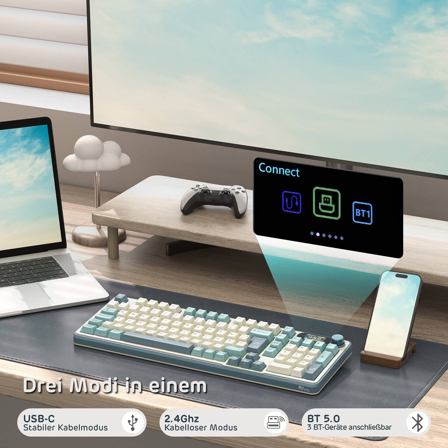 S98-DE 96% QWERTZ Kabellose Mechanische Tastatur