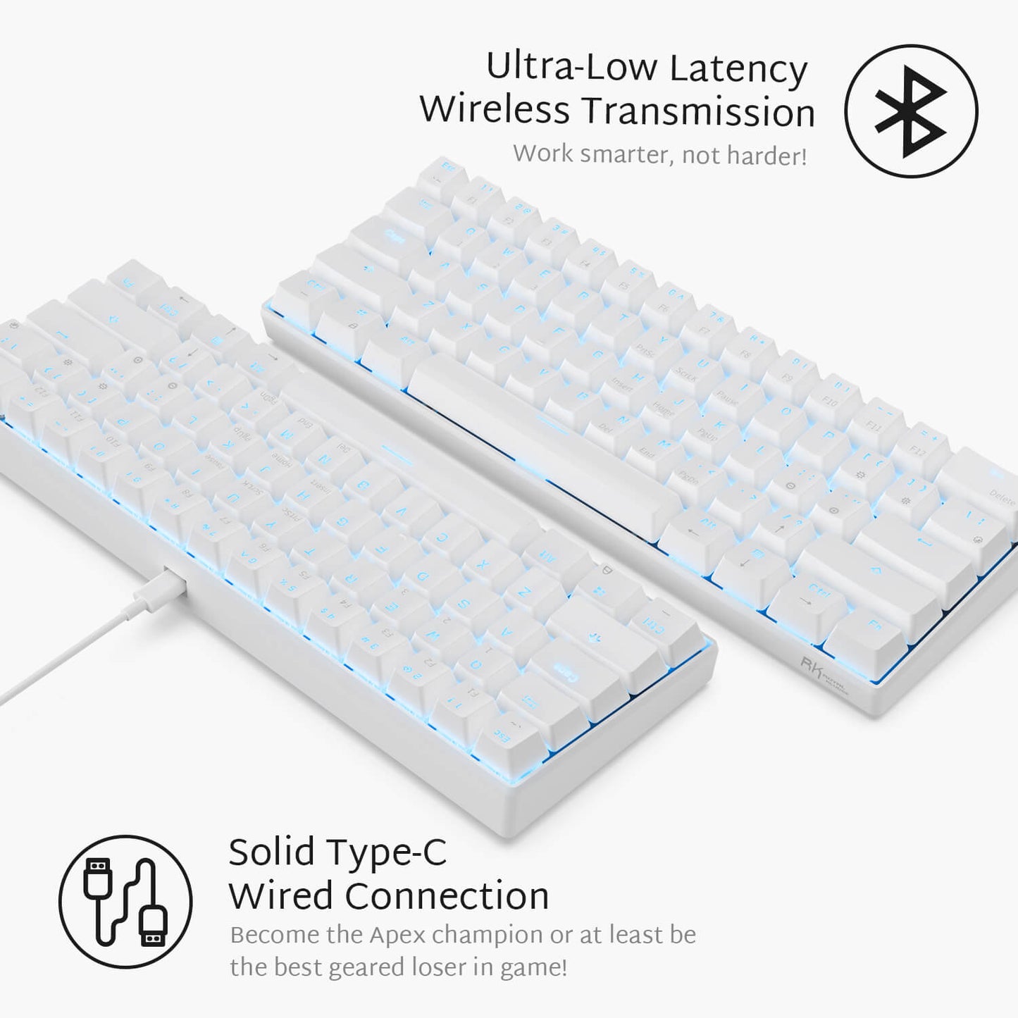 RK61 White Mechanical Gaming Keyboard Open-Box