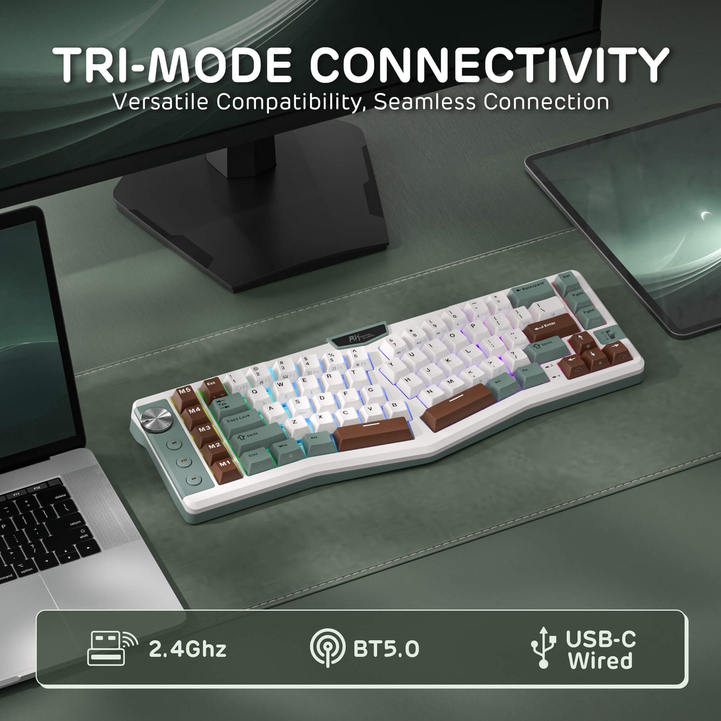 A72 68% Ergonomic Alice Layout Mechanical Keyboard