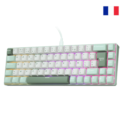 RK ROYAL KLUDGE C68 French Layout Hall Effect Mechanical Gaming Keyboard,  65% HE Magnetic Switch Wired RGB Keyboard, Hot Swappable, Rapid Trigger Adjustable Actuation, 8K Polling Rate, Pro Web Driver for Mac &Win 