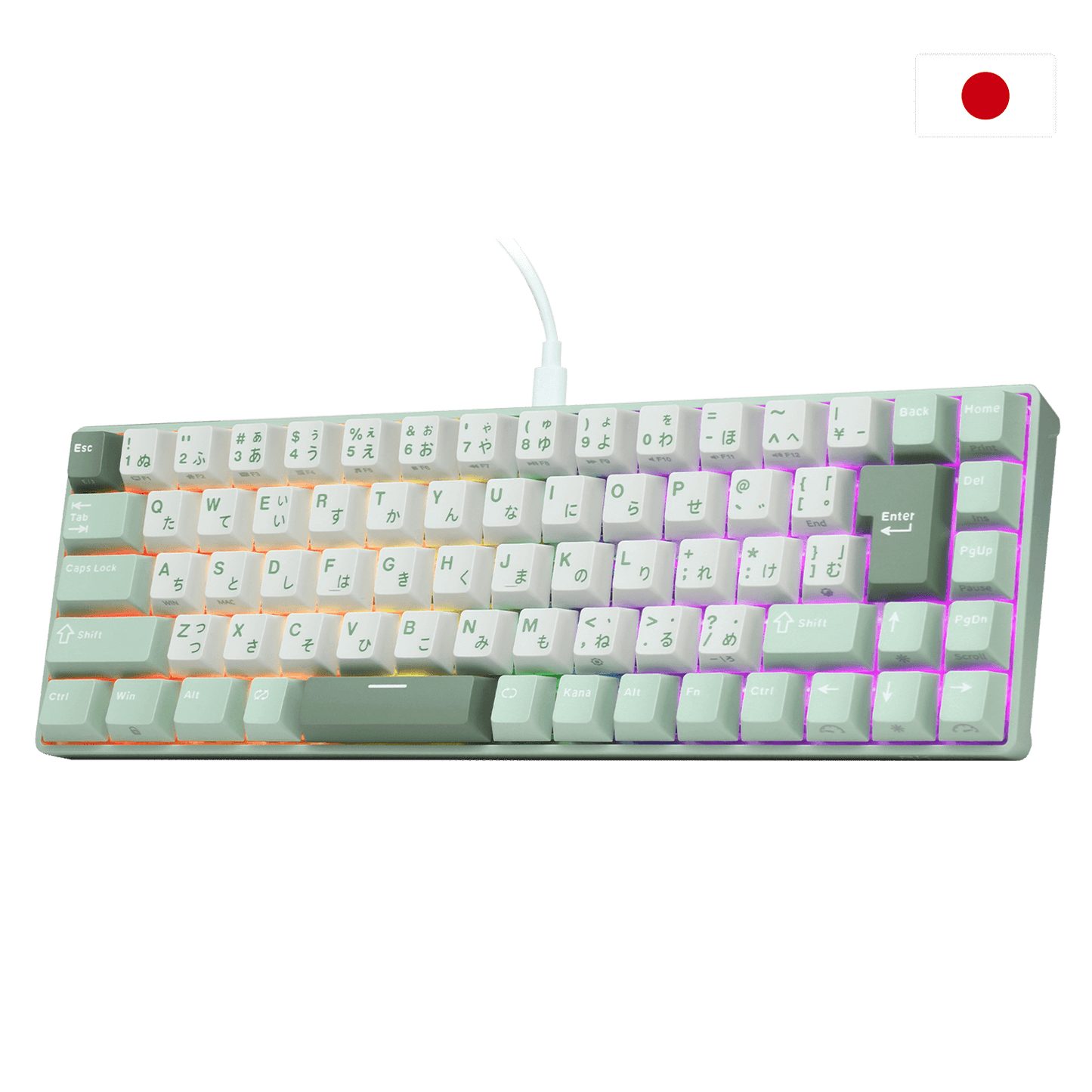 RK ROYAL KLUDGE C68 Japanese layout Hall Effect Mechanical Gaming Keyboard,  65% HE Magnetic Switch Wired RGB Keyboard, Hot Swappable, Rapid Trigger Adjustable Actuation, 8K Polling Rate, Pro Web Driver for Mac &Win 