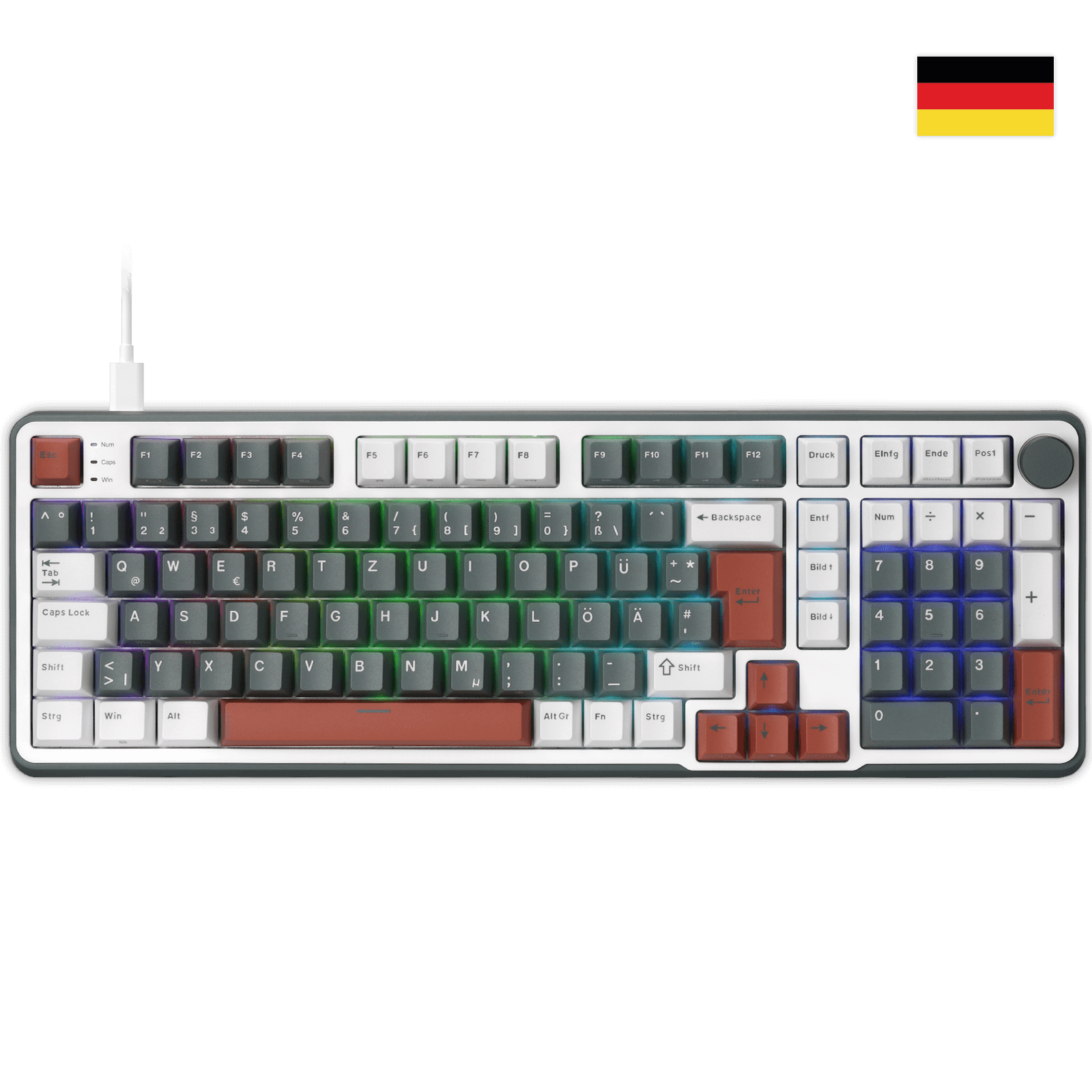 RK ROYAL KLUDGE C98 HE German Layout Mechanical Gaming Keyboard, Hall Effect Magnetic Switch, Hot Swappable 95%Wired RGB Keyboard, Rapid Trigger Adjustable Actuation, 8K Polling Rate,  Pro Web Driver for  Mac &Win