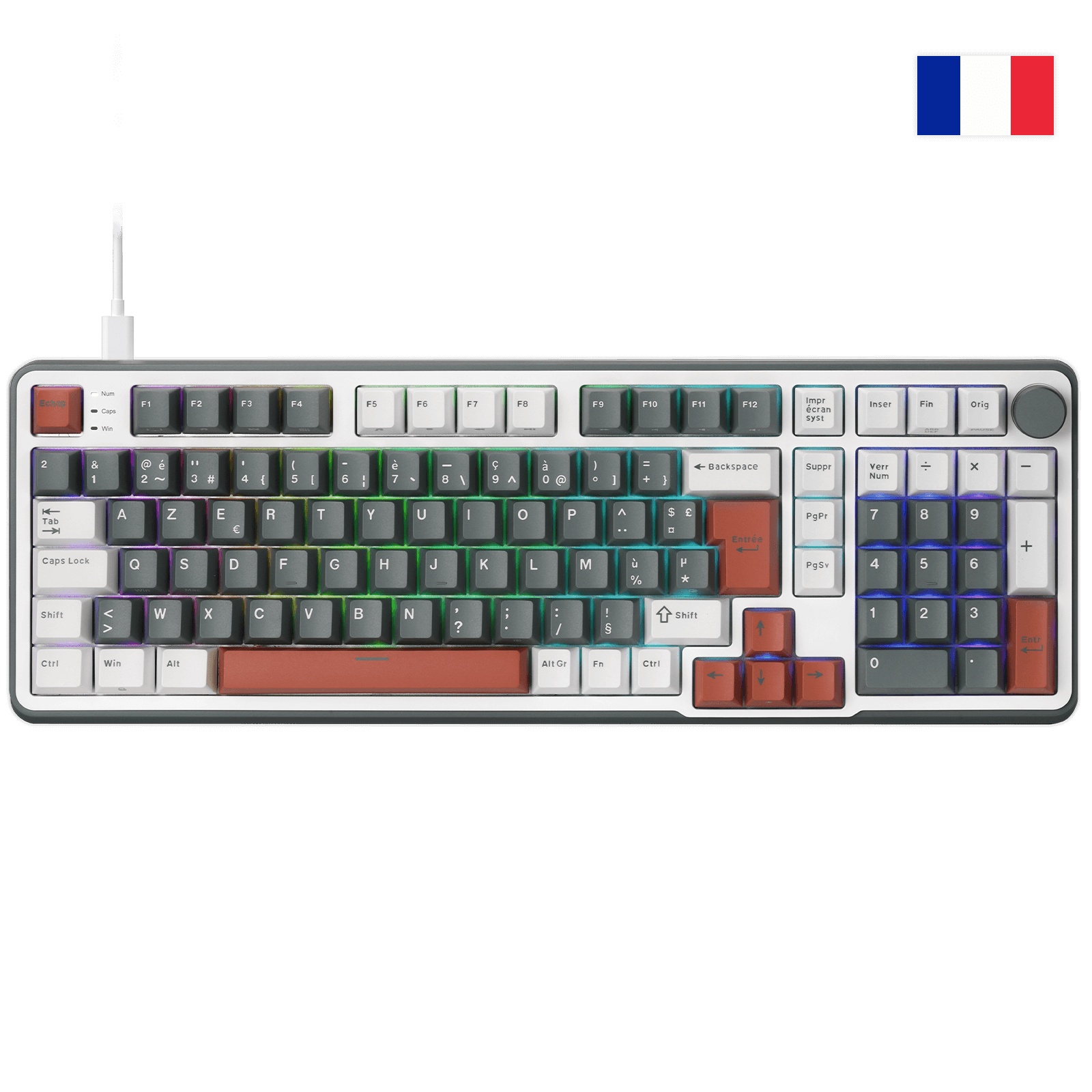 RK ROYAL KLUDGE C98 HE French Layout Mechanical Gaming Keyboard, Hall Effect Magnetic Switch, Hot Swappable 95%Wired RGB Keyboard, Rapid Trigger Adjustable Actuation, 8K Polling Rate,  Pro Web Driver for  Mac &Win