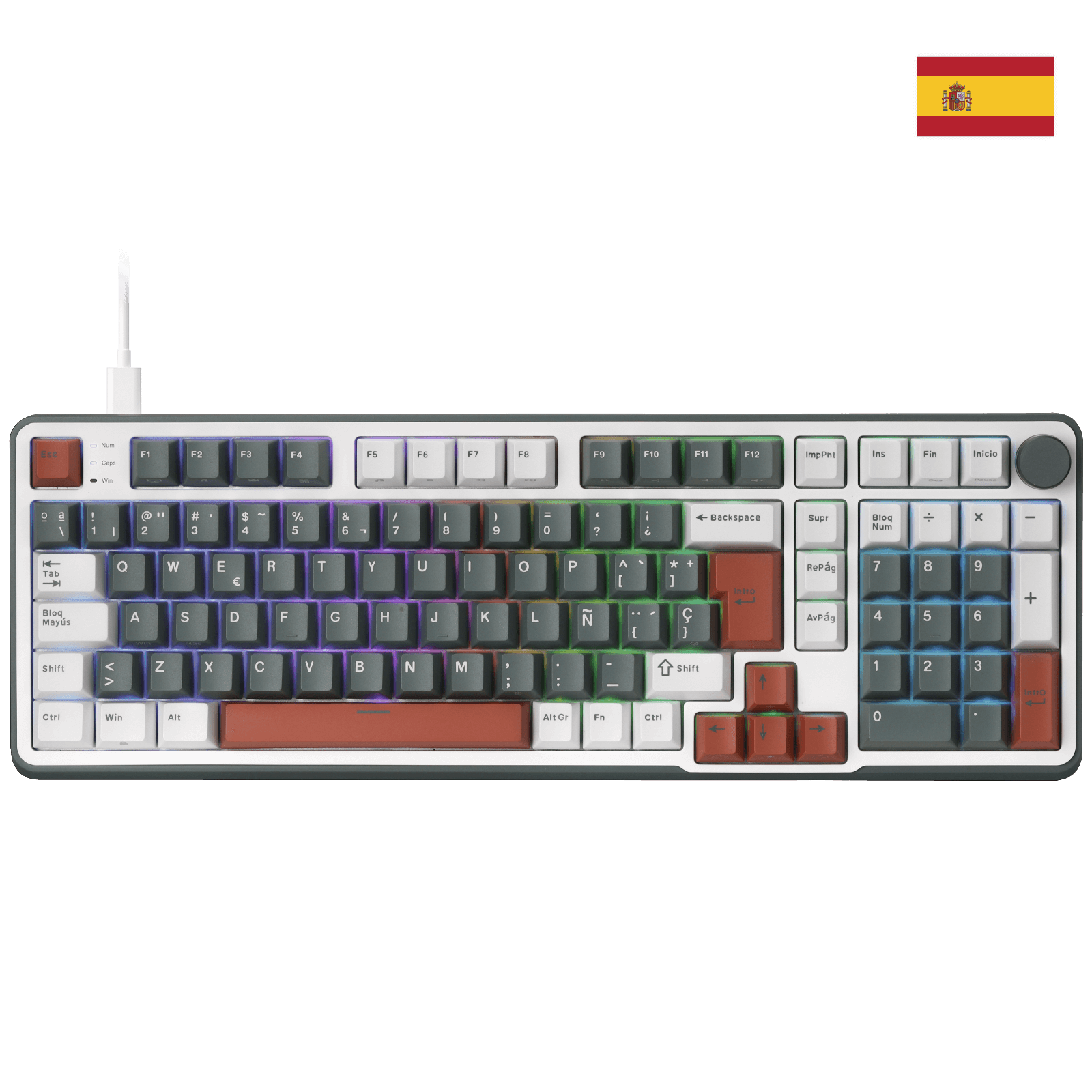 RK ROYAL KLUDGE C98 HE Spanish Layout Mechanical Gaming Keyboard, Hall Effect Magnetic Switch, Hot Swappable 95%Wired RGB Keyboard, Rapid Trigger Adjustable Actuation, 8K Polling Rate,  Pro Web Driver for  Mac &Win