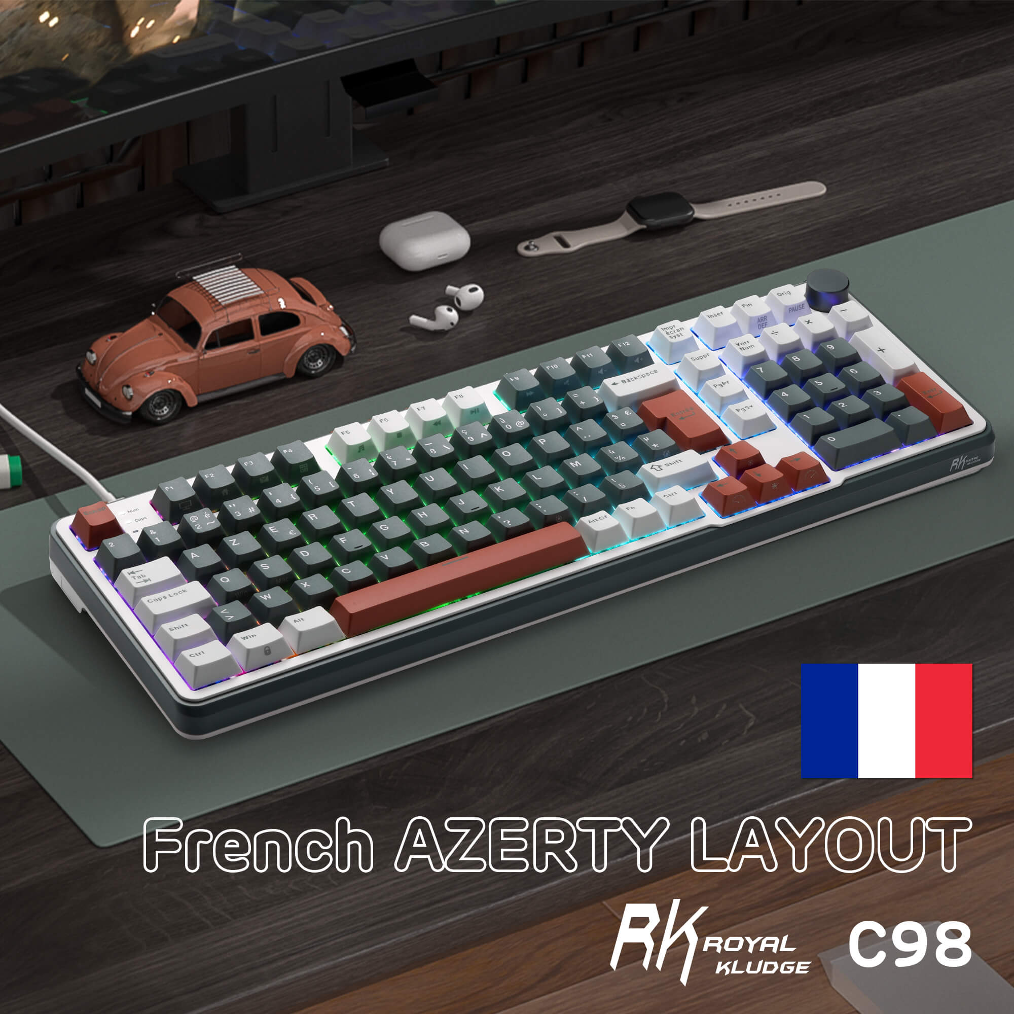 RK  KLUDGE C98 メカニカルキーボード RGB 動作確認済 RK ROYAL KLUDGE C98 Hall Effect Magnetic Switch Keyboard | Rapid