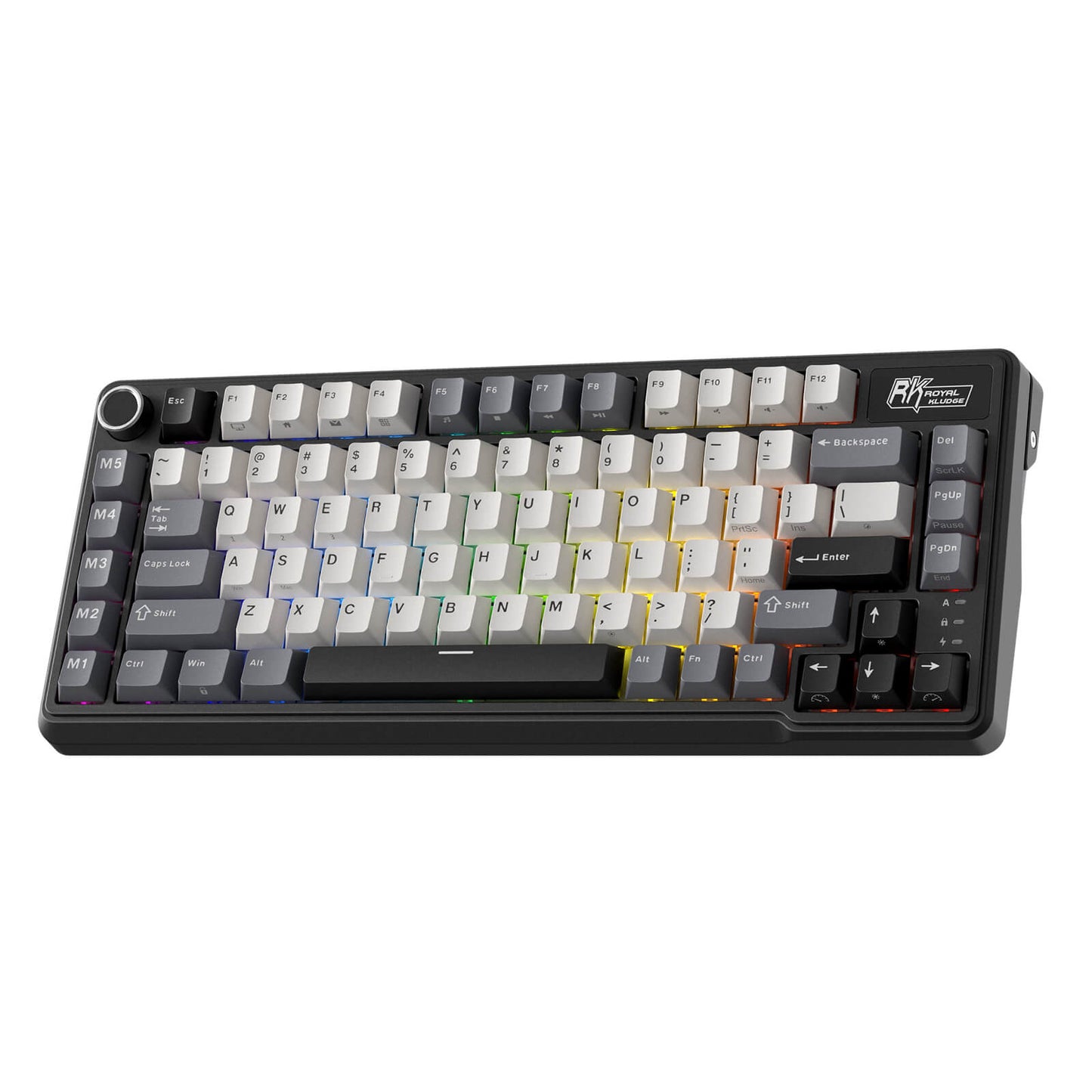 RK L75 75% 85 Keys Wireless Mechanical Keyboard with RGB, Gasket Structure, Custom Cream & Beige Switches, Tri-Mode Connectivity, and Mac Compatibility