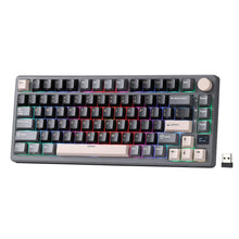 Load image into Gallery viewer, RK ROYAL KLUDGE M75 Wireless Mechanical Keyboard 2.4Ghz/BT5.1/USB-C Gaming Keyboard 75% Layout 81 Keys Gasket Mount with OLED Display &amp; Knob RGB Backlight Hot-Swappable Viridian Switch
