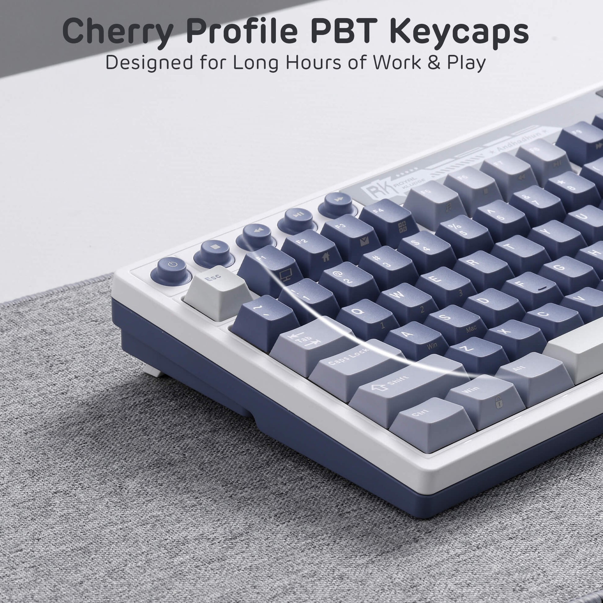 RK ROYAL KLUDGE M87 Wireless Gaming Keyboard with Screen and Dual Knob, 75% Percent 2.4Ghz/Bluetooth/USB-C Gasket Mechanical Keyboard with 7500mAh Battery, RGB Backlit Hot Swappable Cream Switch