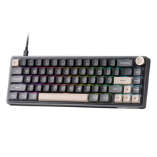 Load image into Gallery viewer, RK ROYAL KLUDGE R65 Wired Mechanical Keyboard with Volume Knob, 60% Percent RGB Backlit Gasket Mount Gaming Keyboard with PBT Keycaps, MDA Profile, QMK/VIA, 66 Keys Hot Swappable Cream Switch, Cyan
