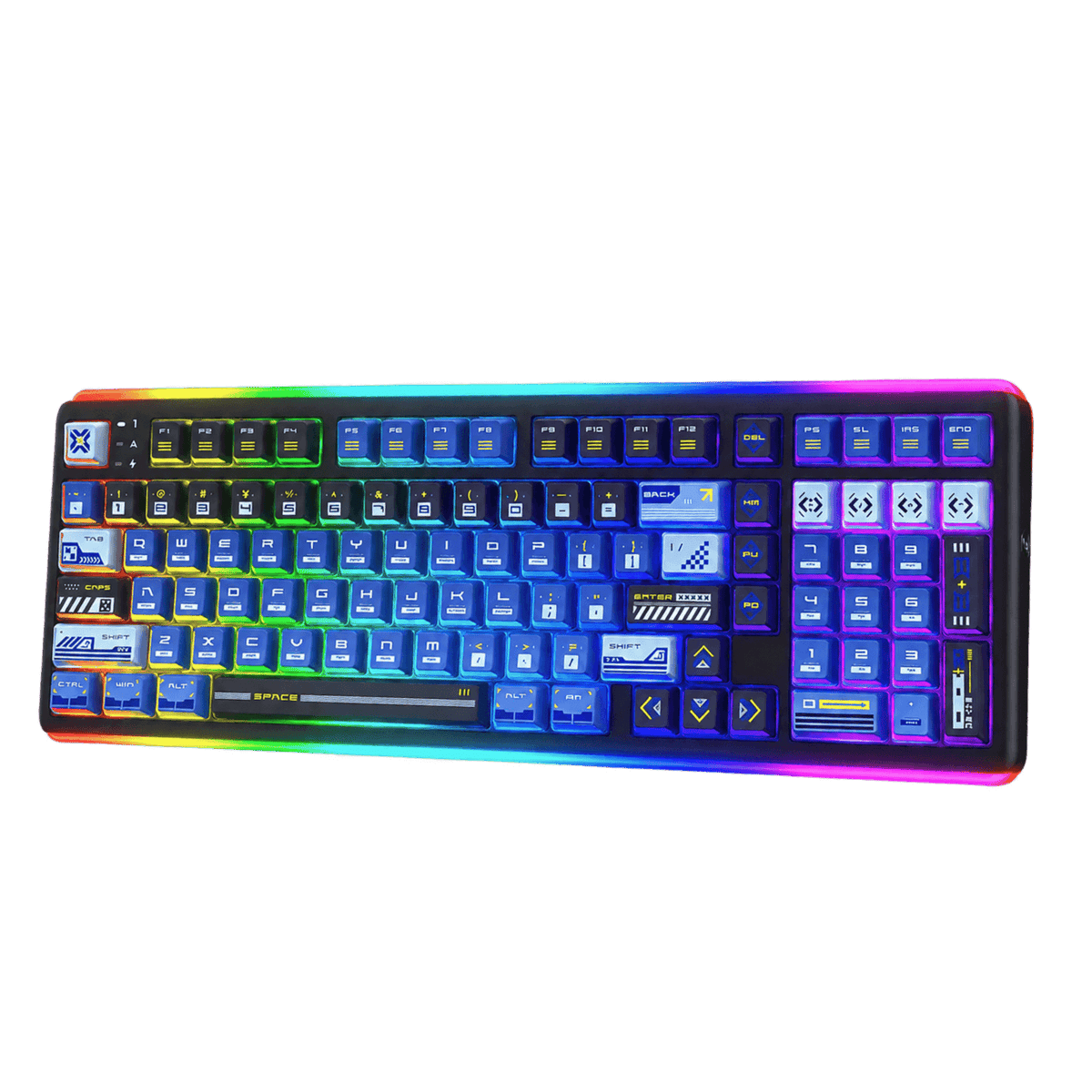 RK Royal Kludge R99 wireless mechanical keyboard with 99-key layout, RGB backlight, and compact d...