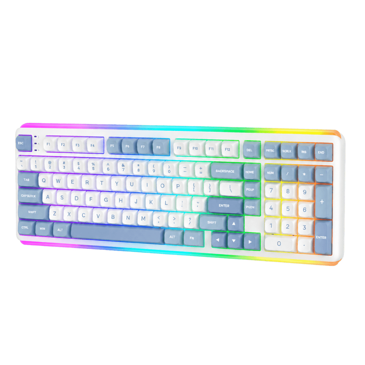 RK Royal Kludge R99 wireless mechanical keyboard with 99-key layout, RGB backlight, and compact d...