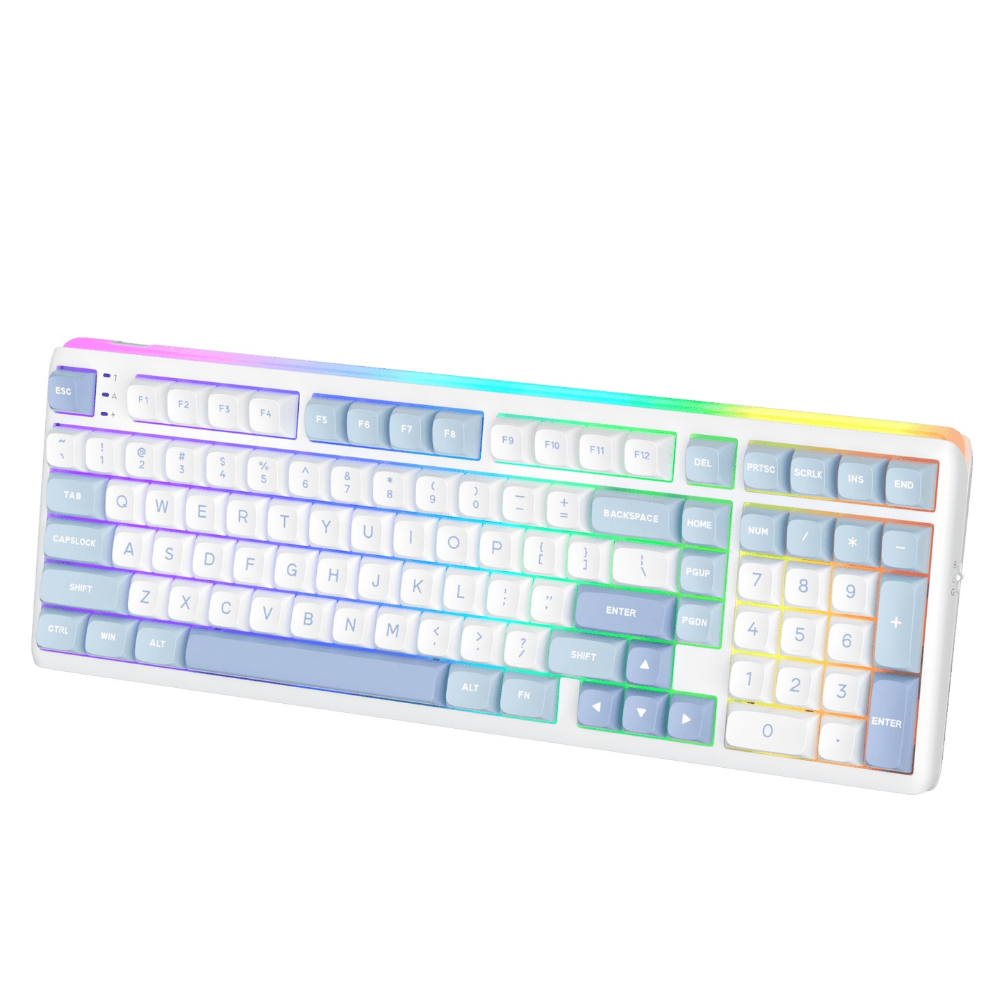 RK R99 RGB mechanical gaming keyboard with customizable lighting effects for immersive gaming setups and personalized desktops