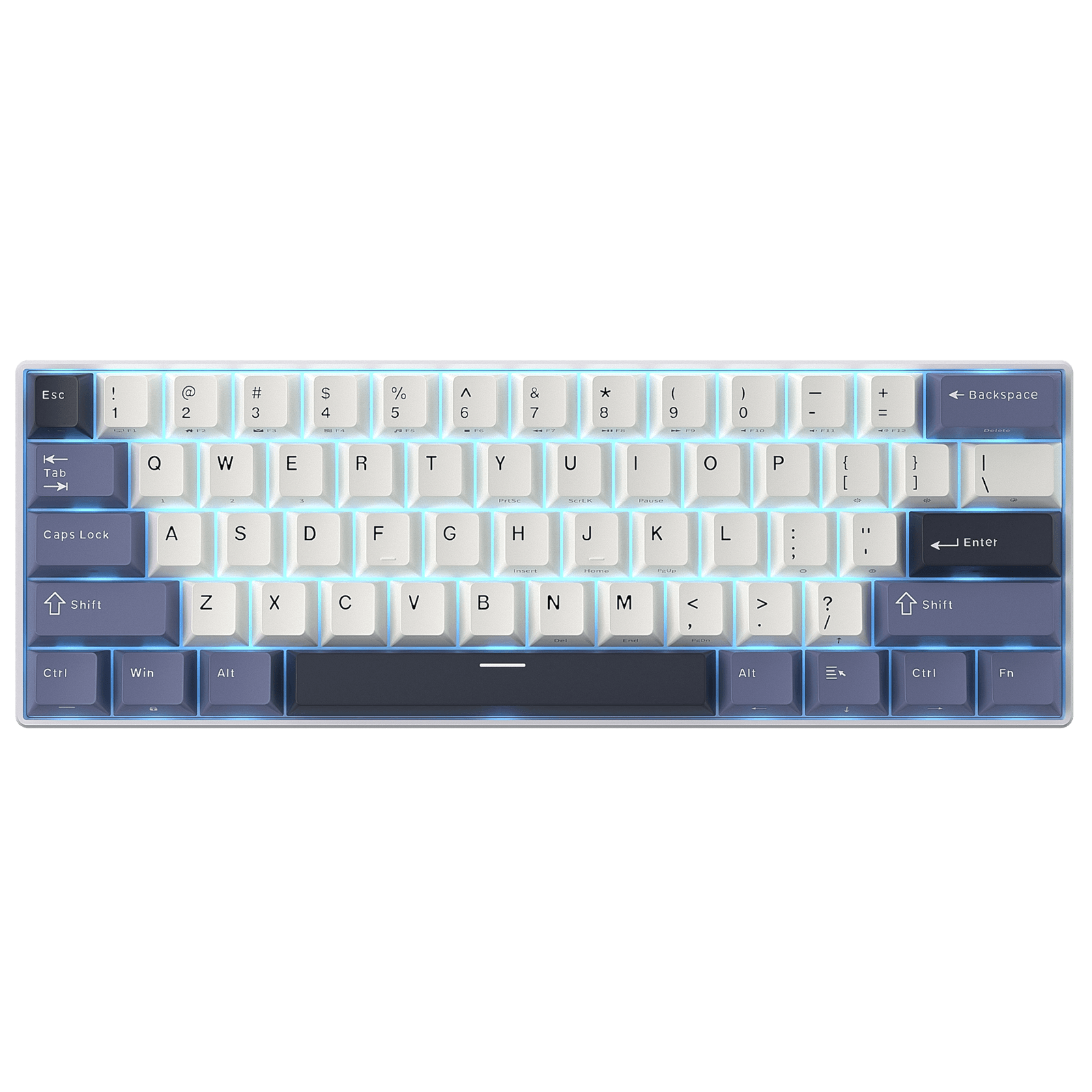 RK61 60% wireless mechanical keyboard with color block design, compact and stylish for gaming setup