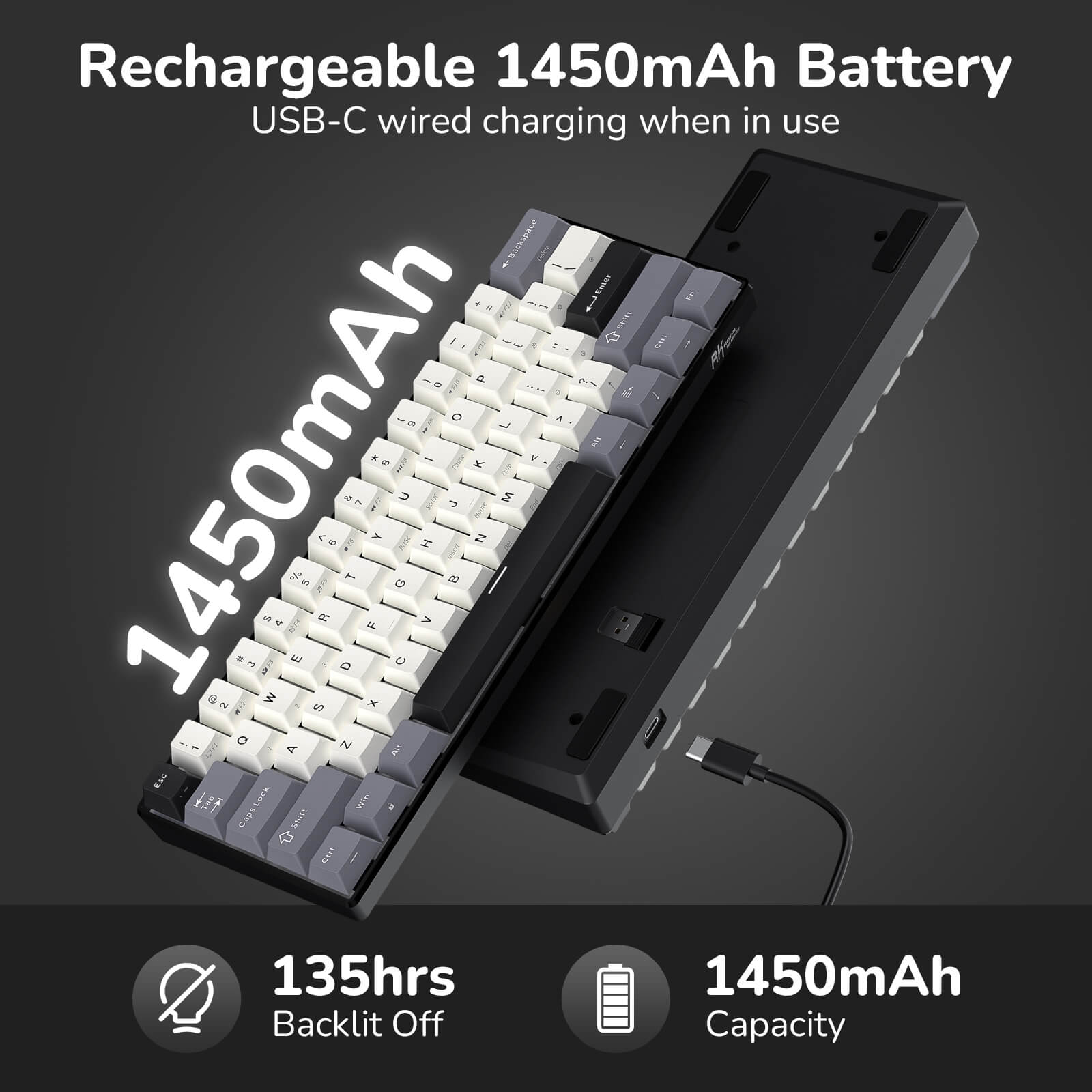 ROYAL KLUDGE RK61 60% Gaming Mechanical Keyboard for FPS, Compact