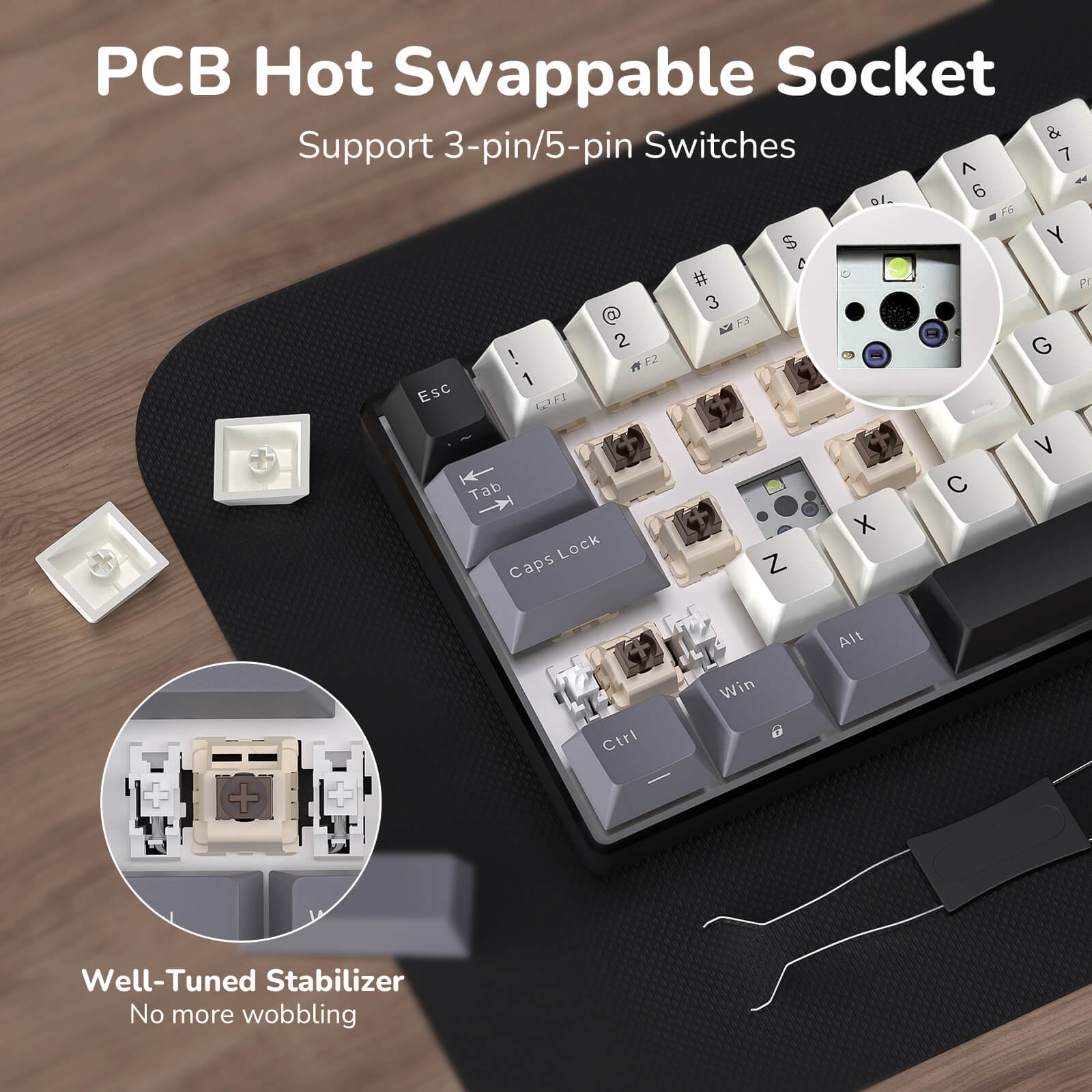 ROYAL KLUDGE RK61 60% Gaming Mechanical Keyboard for FPS, Compact