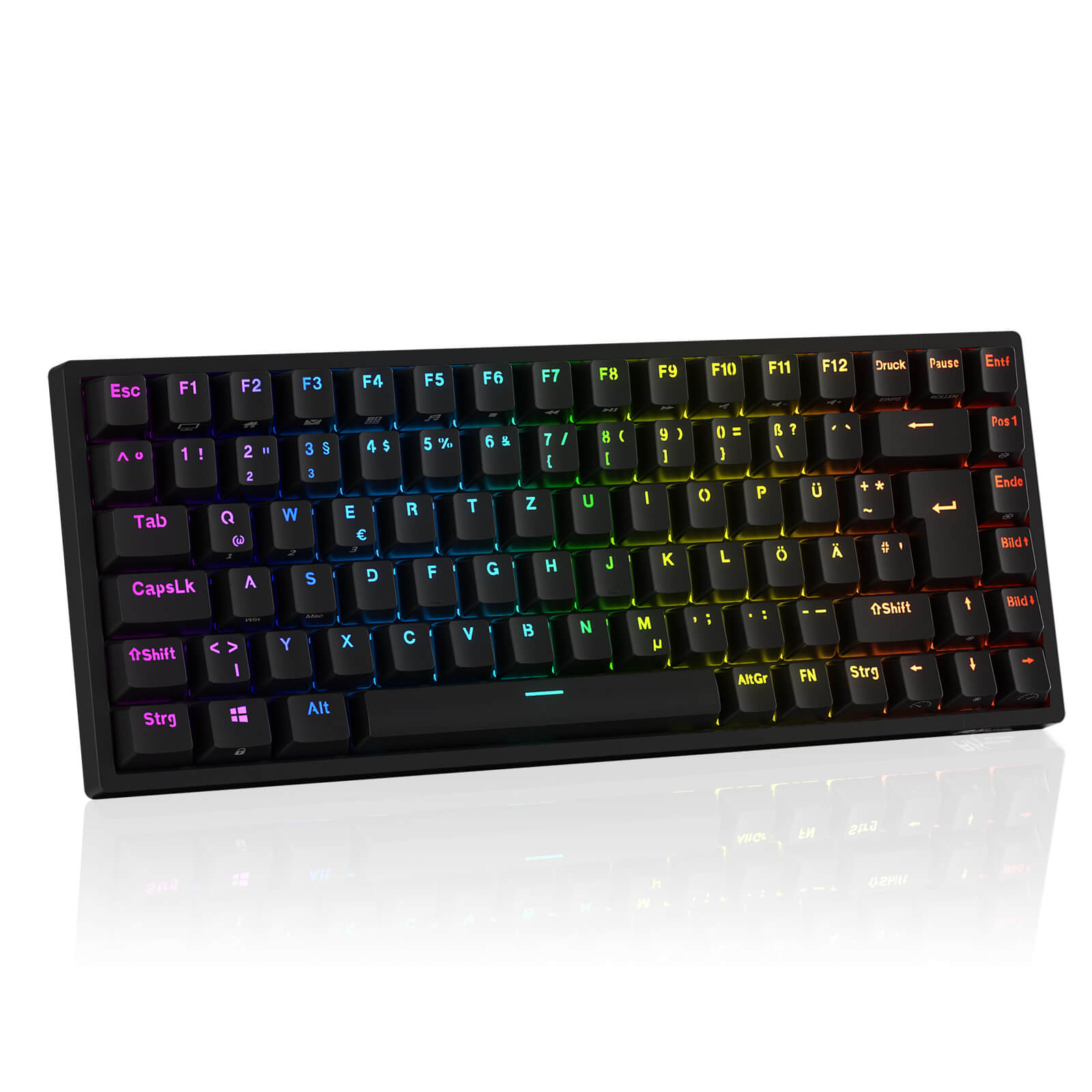 ROYAL KLUDGE RK84 84 Keys Wireless 75% Mechanical Gaming Keyboard ...