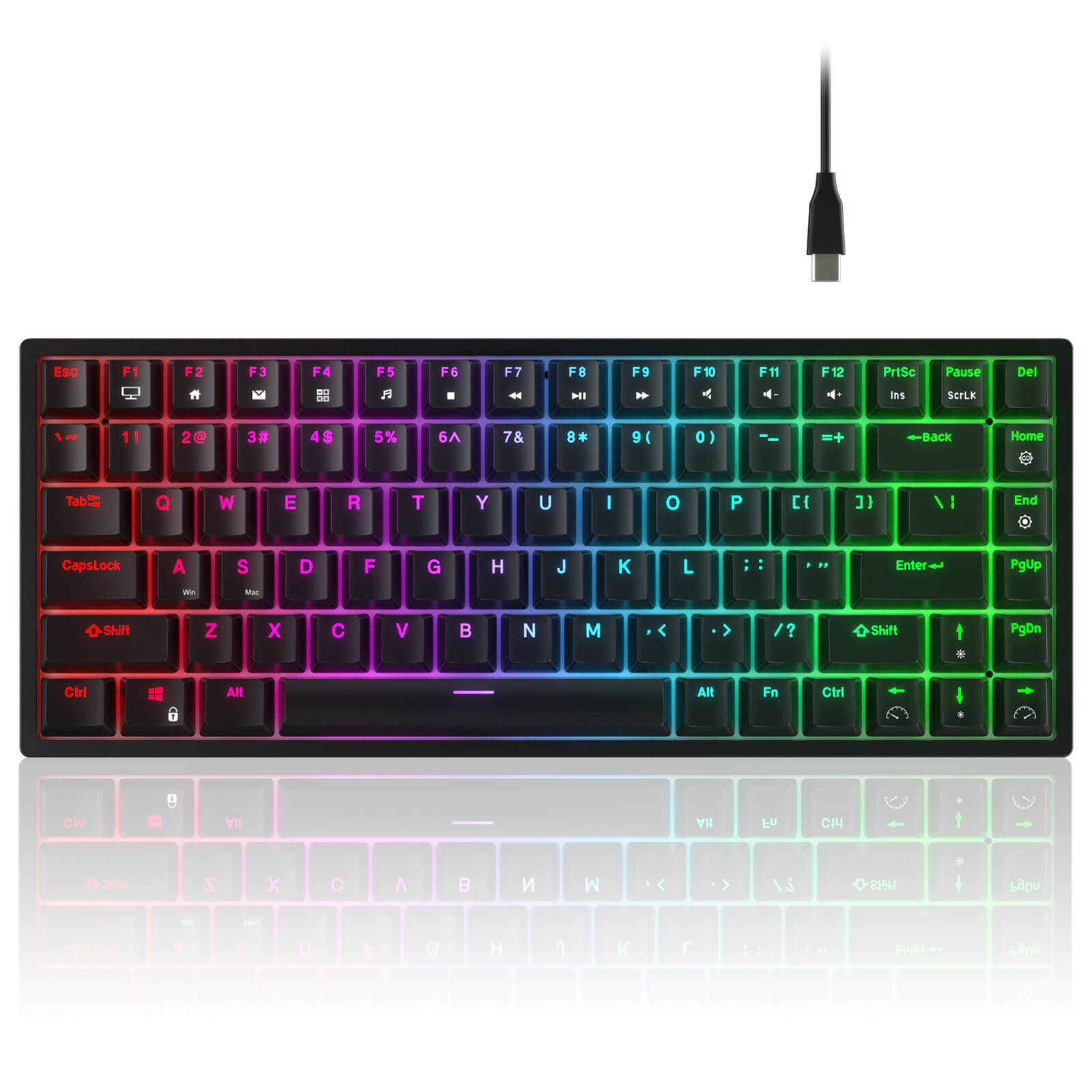 RK ROYAL KLUDGE RK84 Wired RGB 75% Hot Swappable Mechanical Keyboard ...