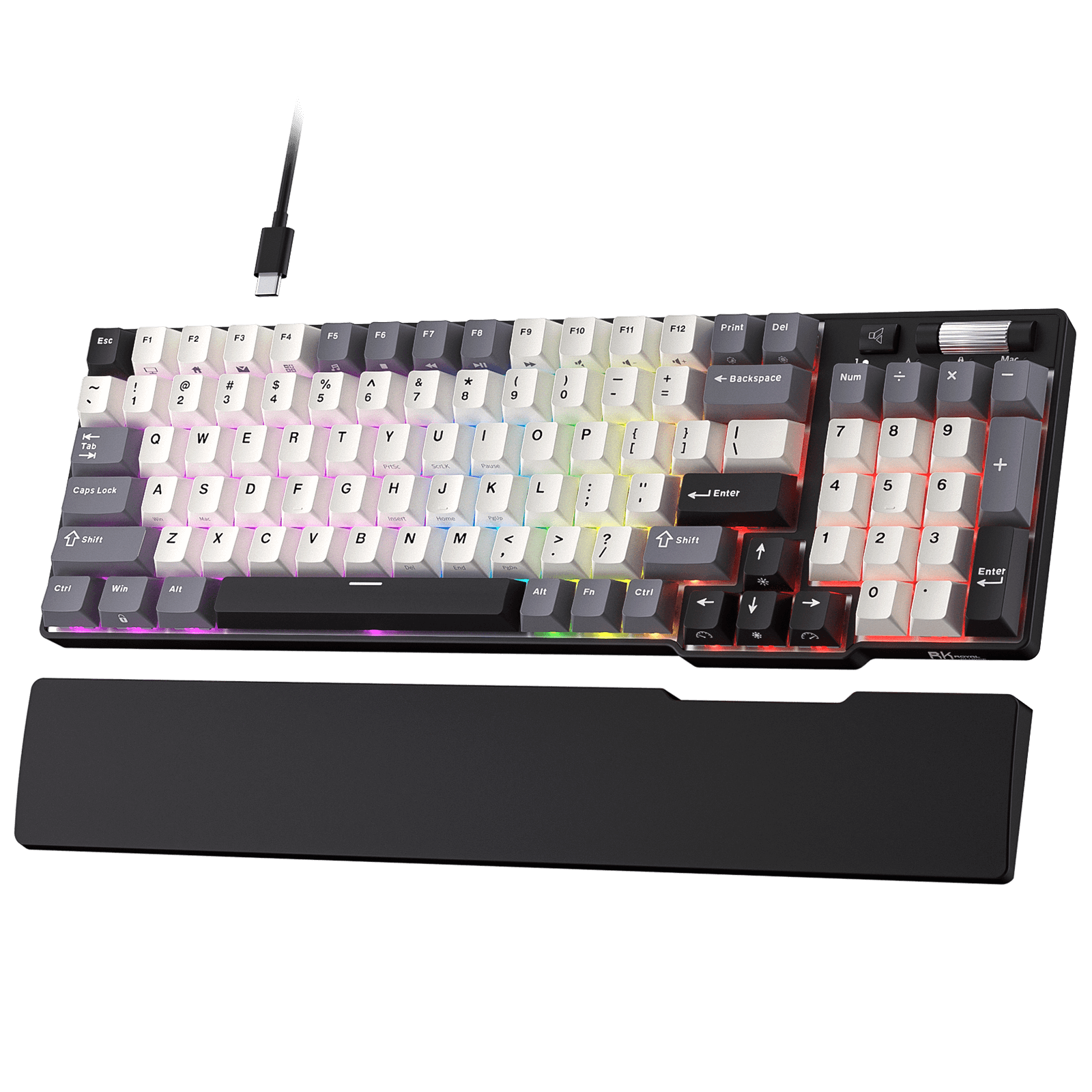 RK ROYAL KLUDGE C96 HE Mechanical Gaming Keyboard, Hall Effect Magnetic Switch, Hot Swappable 90% Wired RGB Keyboard w/Wrist Rest, Rapid Trigger Adjustable Actuation, 8K Polling Rate, Pro Web Driver
