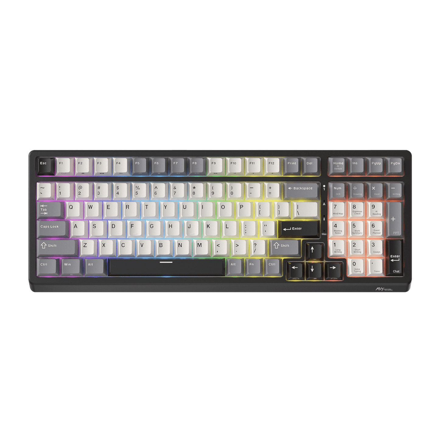RK Royal Kludge 100-Key Wired AI Mechanical Gaming Keyboard with Real-Time Voice Input & Translation, Hot-Swappable Linear Switches, PBT Keycaps, RGB Backlit, Dual USB Ports & AI Software Support