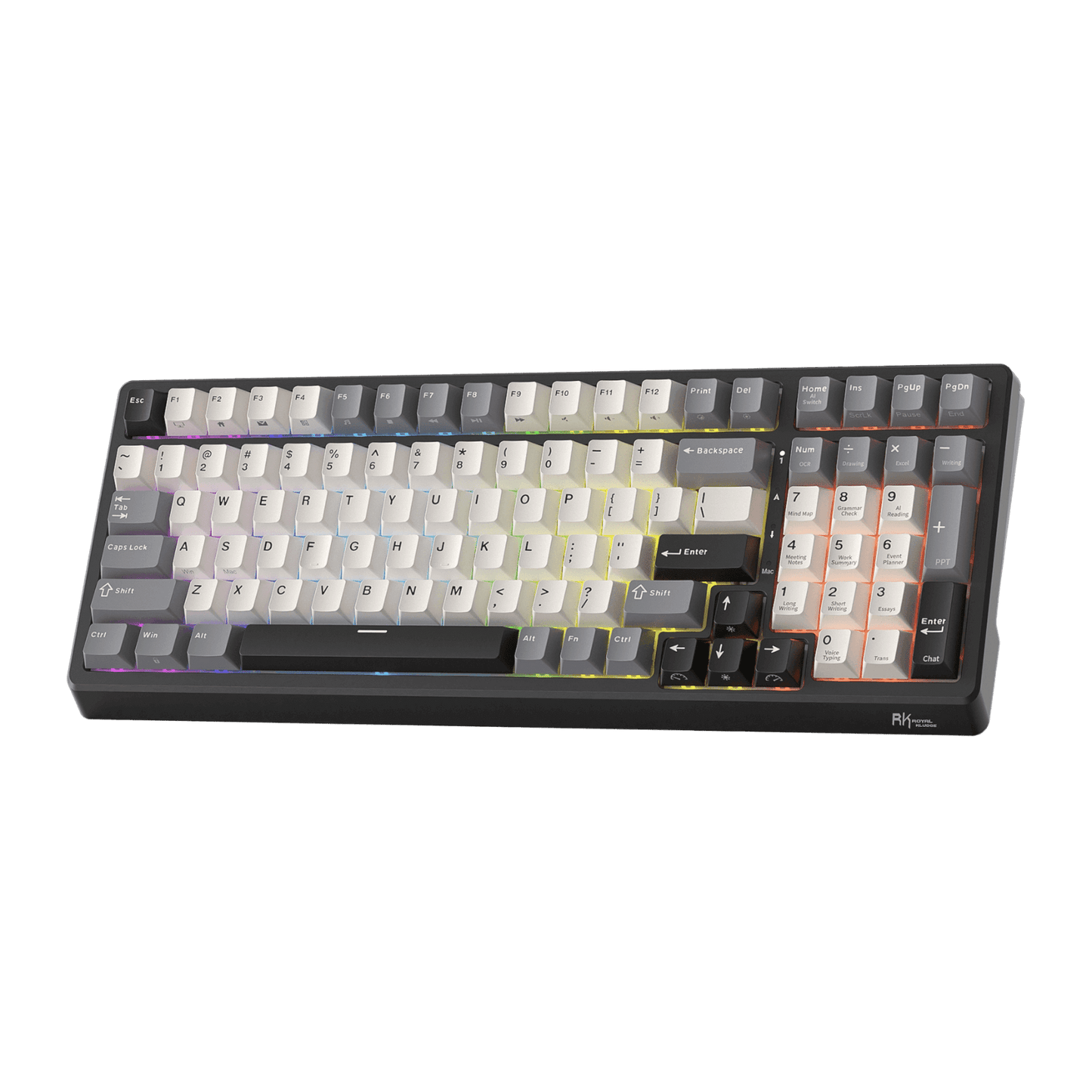 RK Royal Kludge 100-Key Wired AI Mechanical Gaming Keyboard with Real-Time Voice Input & Translation, Hot-Swappable Linear Switches, PBT Keycaps, RGB Backlit, Dual USB Ports & AI Software Support