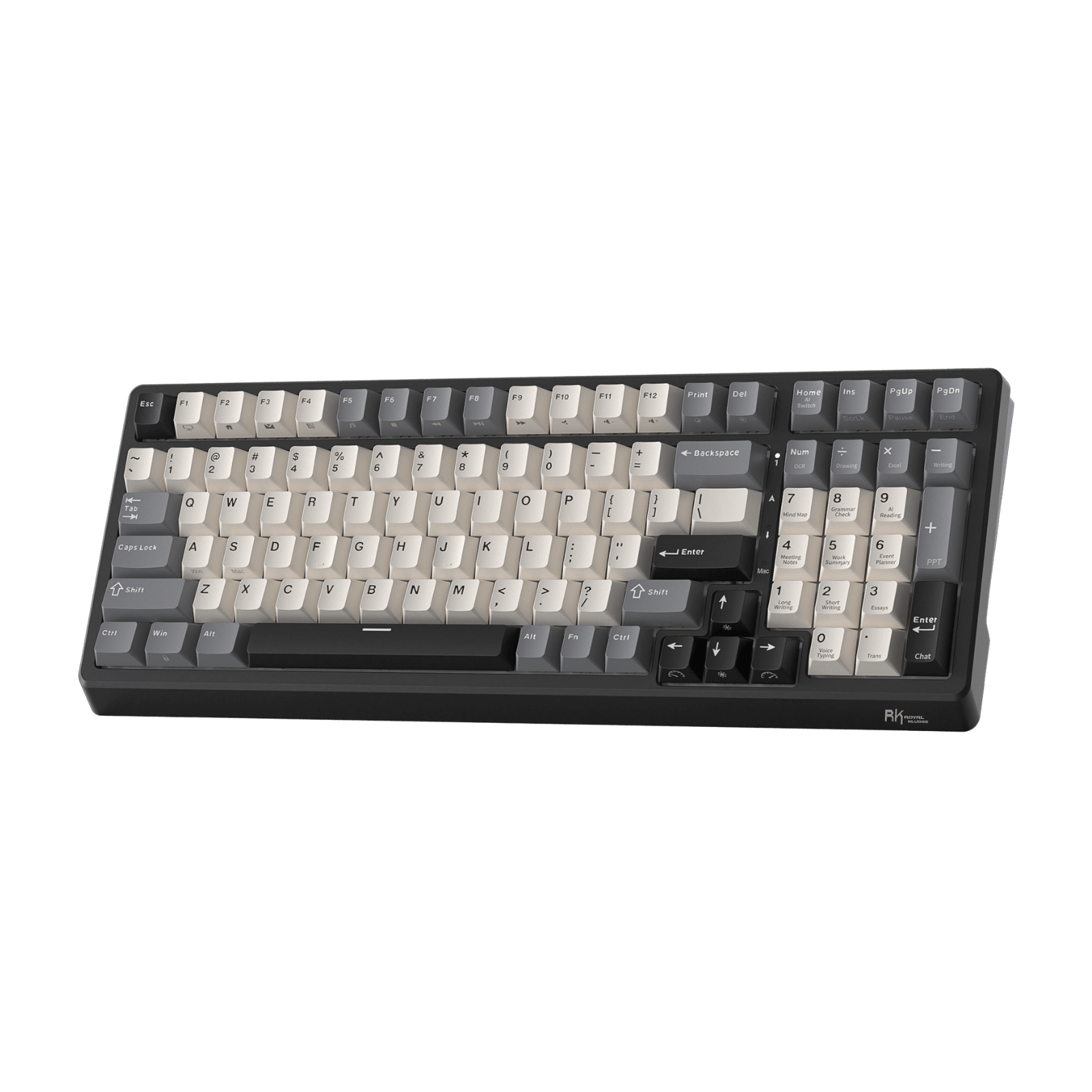 RK Royal Kludge 100-Key Wired AI Mechanical Gaming Keyboard with Real-Time Voice Input & Translation, Hot-Swappable Linear Switches, PBT Keycaps, RGB Backlit, Dual USB Ports & AI Software Support