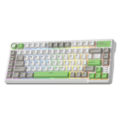 RK ROYAL KLUDGE L75 Gasket Mount Mechanical Keyboard w/Knob /Macro Keys & Touchable Nameplate, Tri-Mode  75% TKL Wireless Keyboard BT/2.4G/USB-C, Hot Swappable, Pro Software, Massive 8000mAh Battery