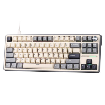 RK ROYAL KLUDGE R87 Pro Wired Mechanical Keyboard with Hot Swappable Knob 75% RGB Backlit Gaming Keyboard 88 Keys TKL Gasket Mounted Custom Keyboard with QMK/VIA and Linear Creamy Switch