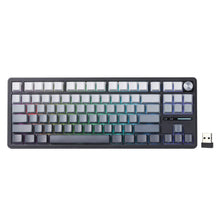 Load image into Gallery viewer, RK ROYAL KLUDGE R87 Pro Wireless Mechanical Keyboard with Knob, 75 Percent RGB Gaming Keyboard w/Bluetooth/2.4G/Wired Modes, Side Printed PBT Keycap, QMK/VIA, Gasket Hot Swappable Linear Matcha Switch
