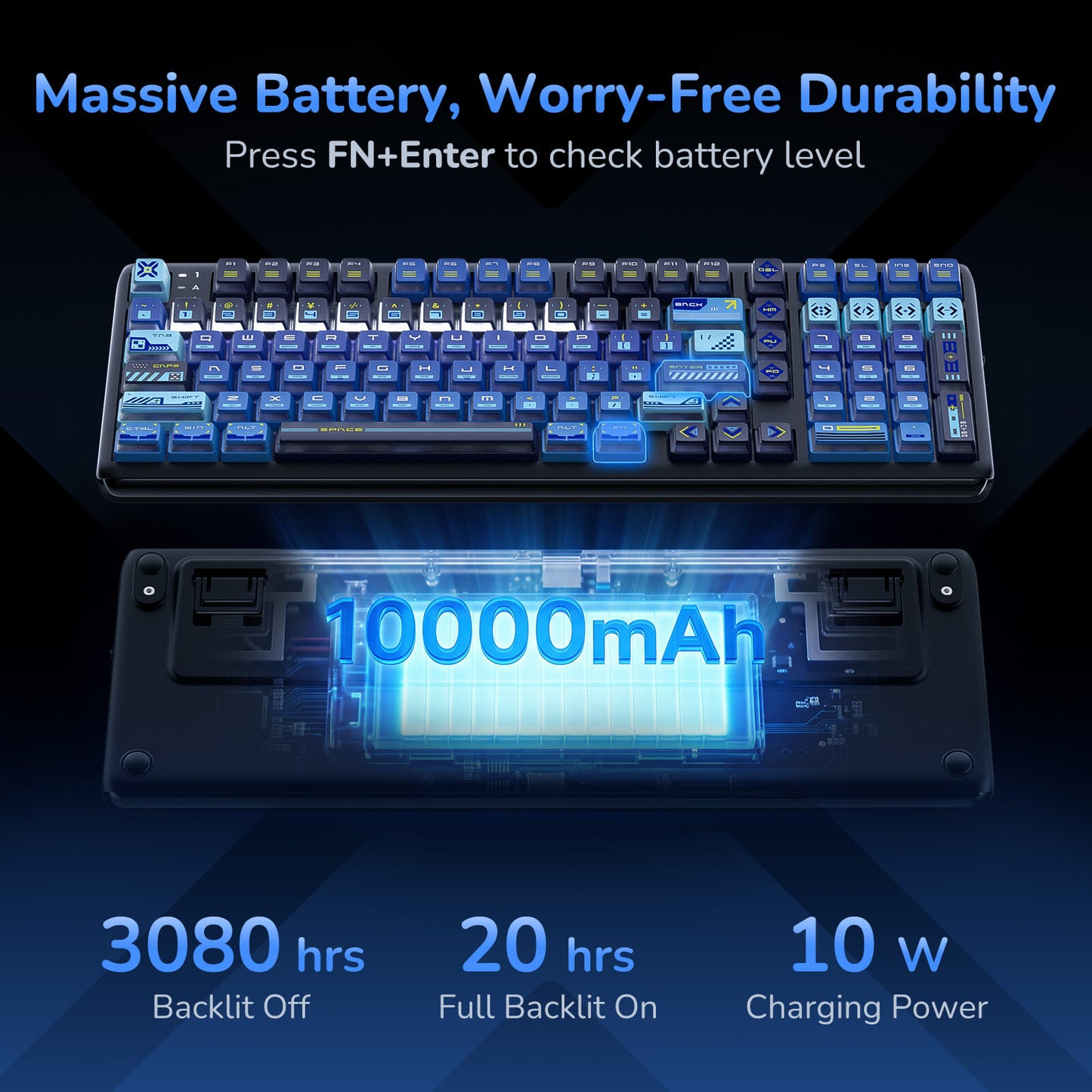 Wireless keyboard with long battery life for uninterrupted gaming and all-day productivity