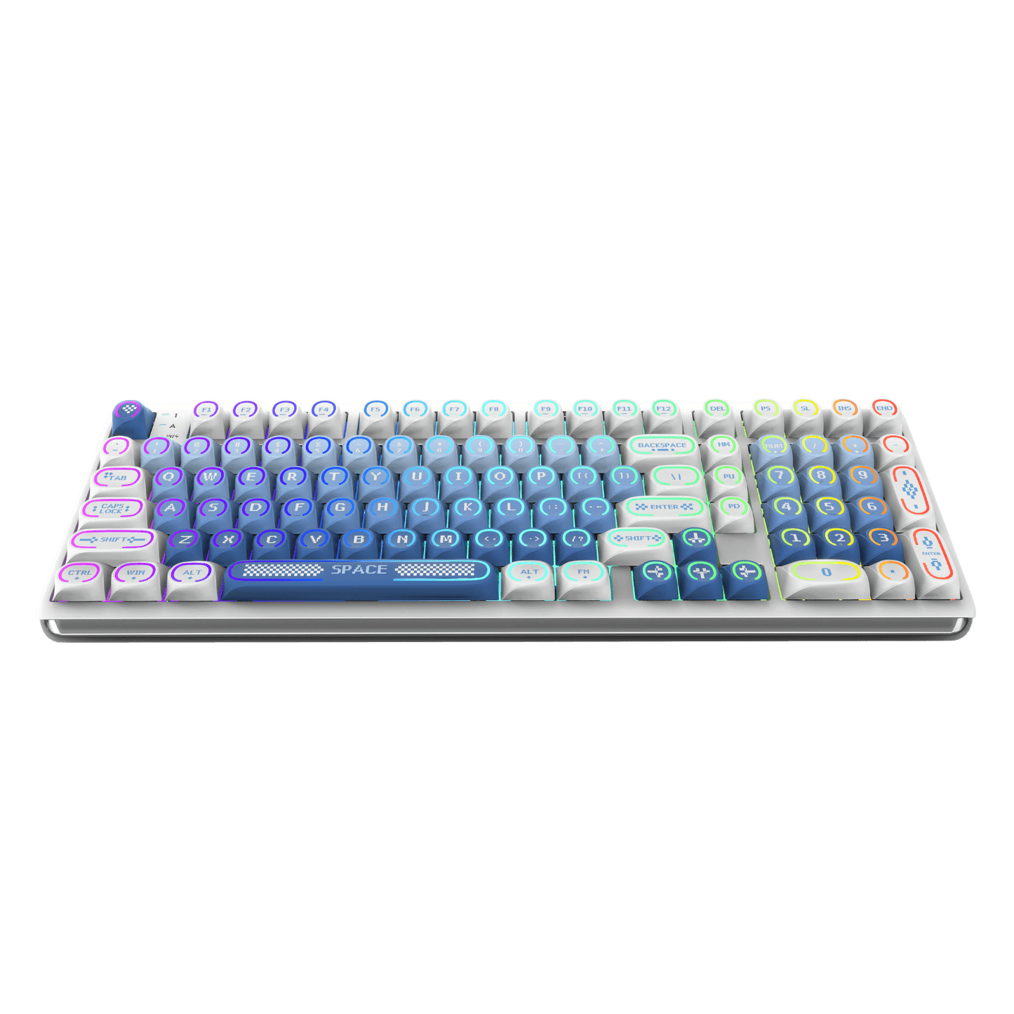 RK R99 full size gaming keyboard with numpad and curved RGB light bar