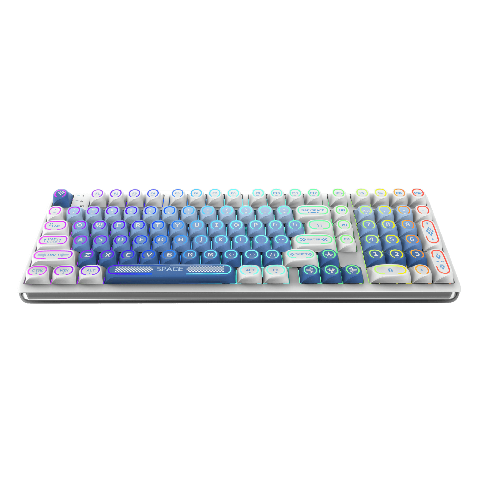 RK R99 full size gaming keyboard with numpad and curved RGB light bar