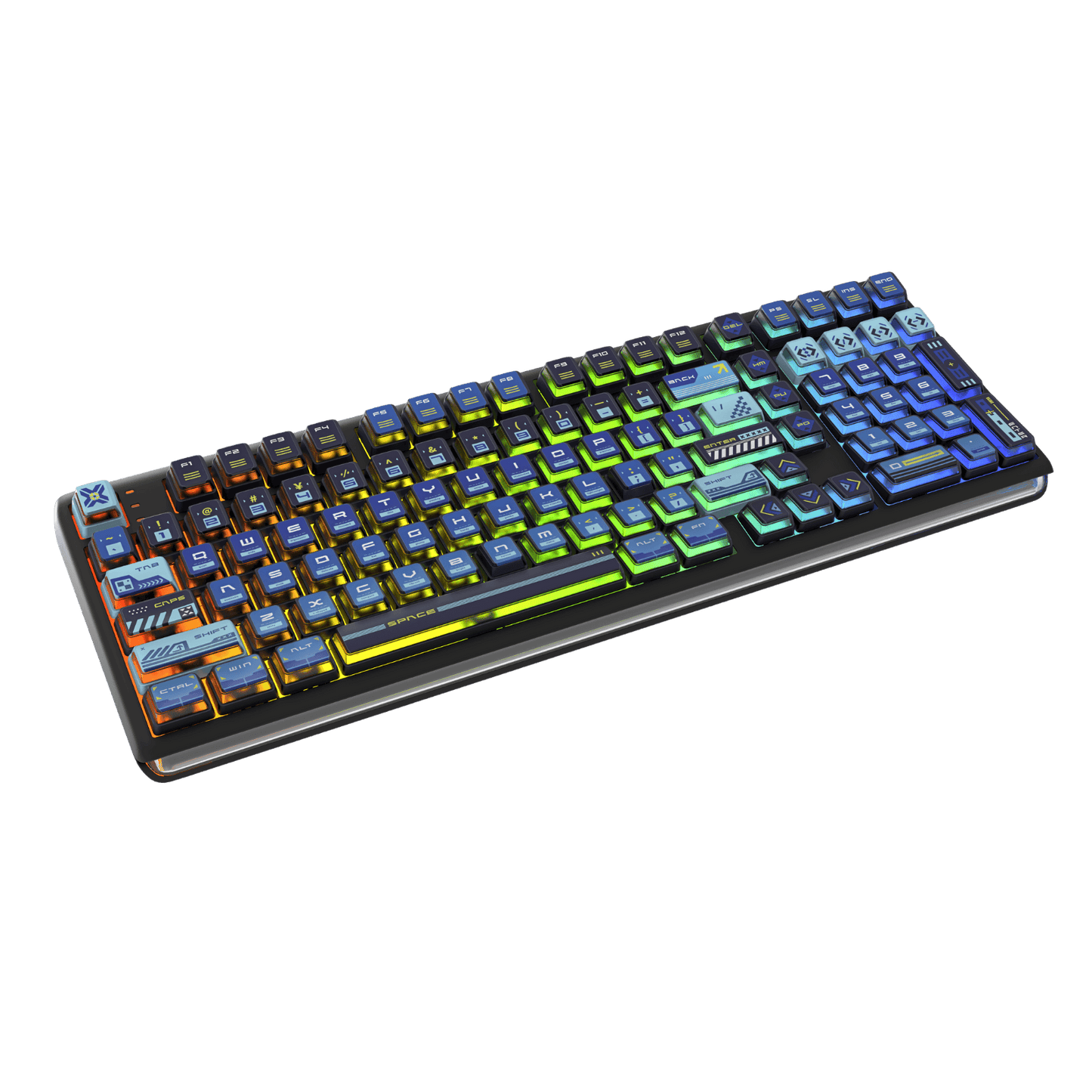 RK R99 full size gaming keyboard with numpad and curved RGB light bar