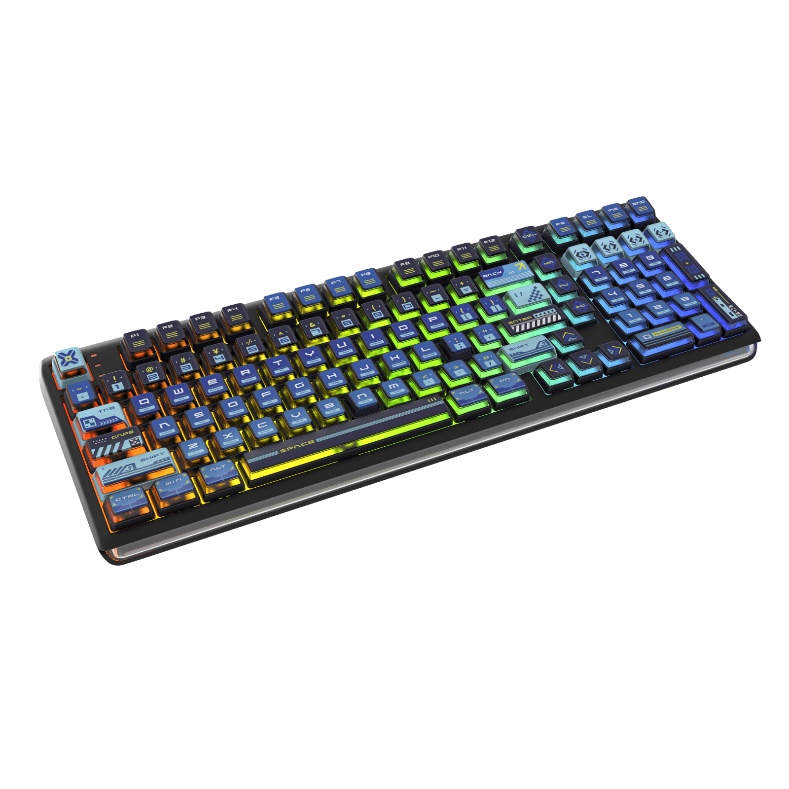 RK R99 full size gaming keyboard with numpad and curved RGB light bar
