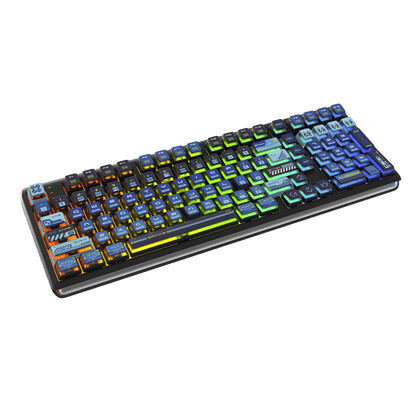 RK R99 full size gaming keyboard with numpad and curved RGB light bar