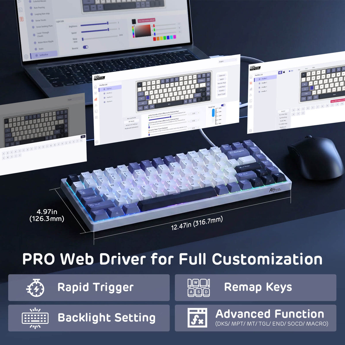 RK ROYAL KLUDGE C84 Magnetic Hall Effect Gaming Keyboard | Precision ...