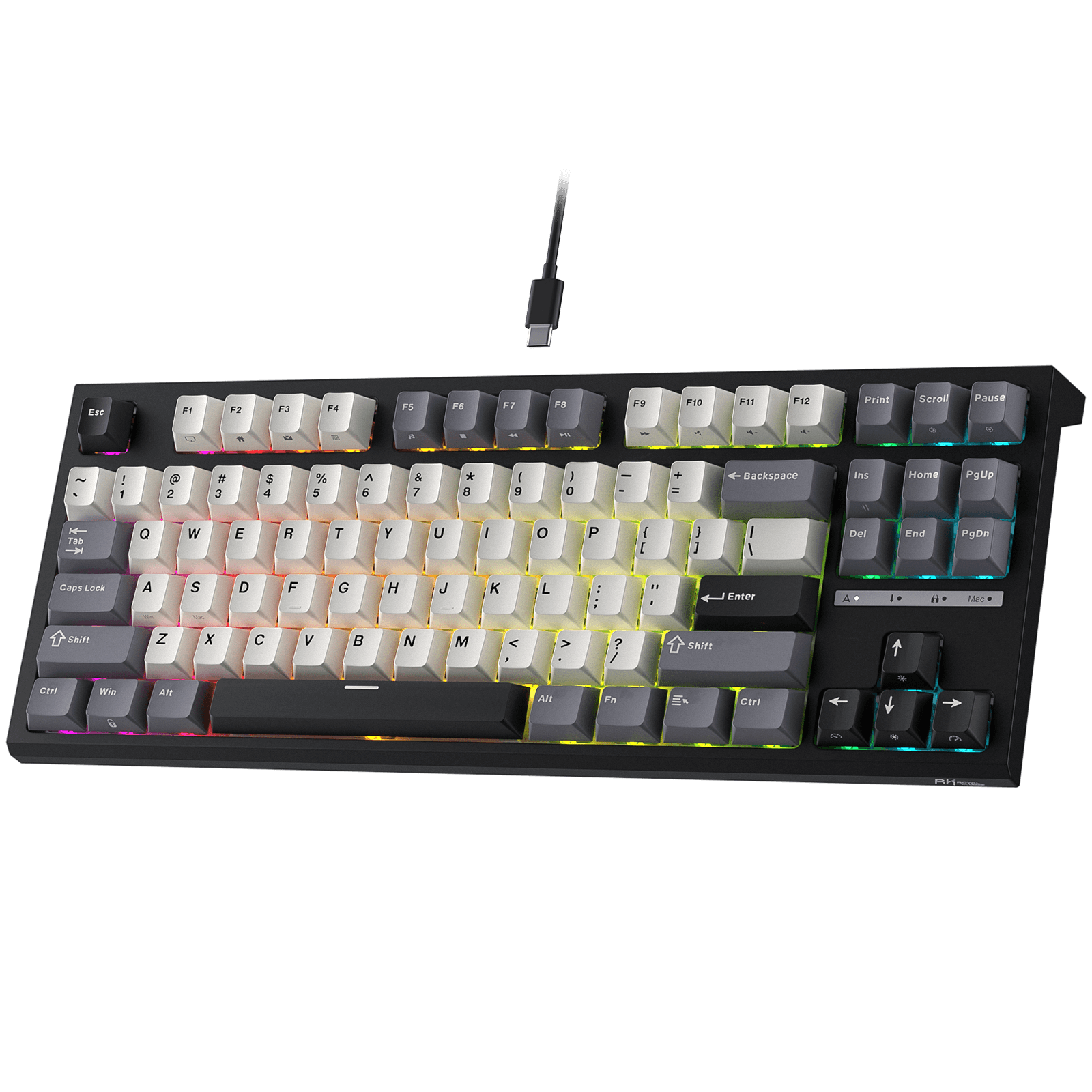RK ROYAL KLUDGE C87 HE Rapid Trigger Gaming Keyboard, 87 Keys TKL Wired RGB Mechanical Keyboards, Hall Effect Magnetic Switch Keyboard w/Actuation Point Adjustable, 8K Hz Polling Rate, for FPS Gamer