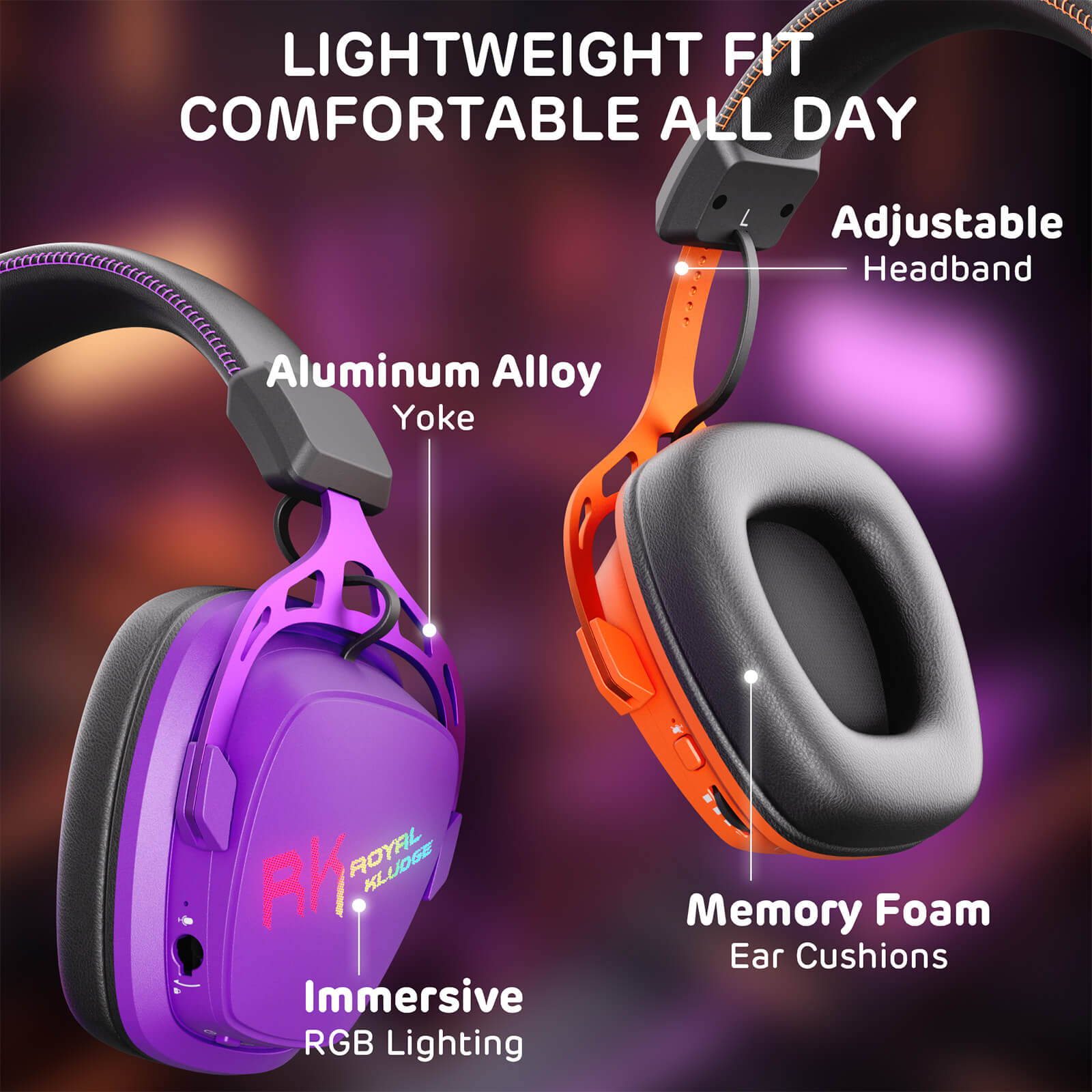 HG103 Pro over-ear gaming headset with adjustable headband