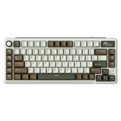 RK L75 75% 85 Keys Wireless Mechanical Keyboard with RGB, Gasket Structure, Custom Cream & Beige Switches, Tri-Mode Connectivity, and Mac Compatibility