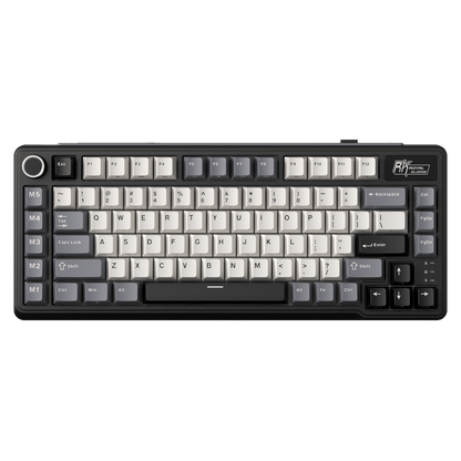 RK L75 75% 85 Keys Wireless Mechanical Keyboard with RGB, Gasket Structure, Custom Cream & Beige Switches, Tri-Mode Connectivity, and Mac Compatibility