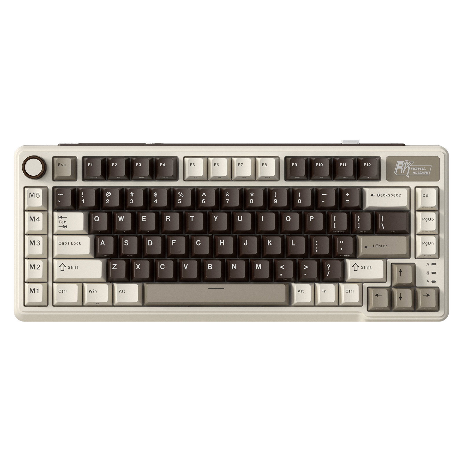 RK L75 75% 85 Keys Wireless Mechanical Keyboard with RGB, Gasket Structure, Custom Cream & Beige Switches, Tri-Mode Connectivity, and Mac Compatibility