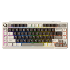 RK L75 75% 85 Keys Wireless Mechanical Keyboard with RGB, Gasket Structure, Custom Cream & Beige Switches, Tri-Mode Connectivity, and Mac Compatibility
